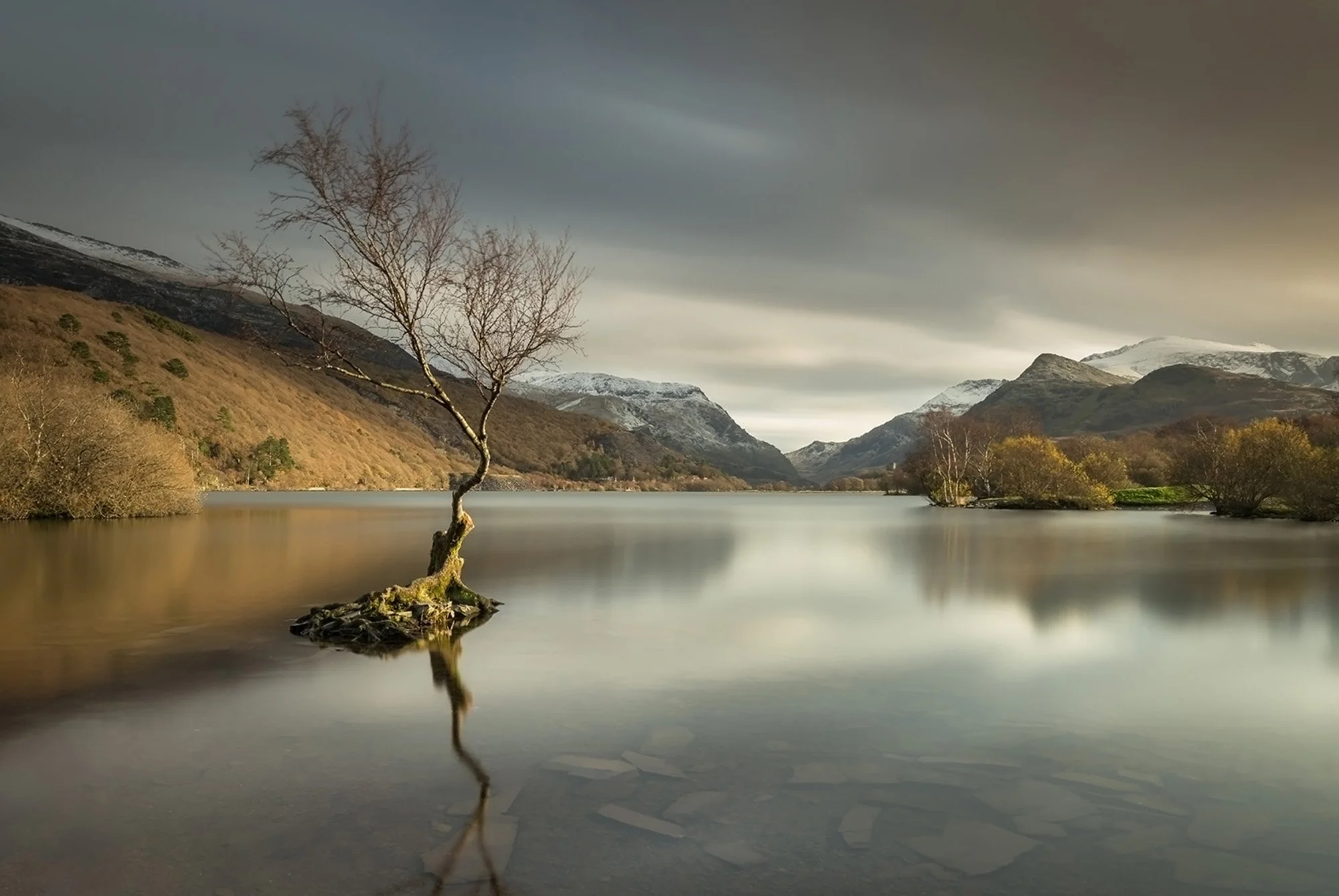 "Quiet light at the Winters Edge". Llanberis Snowdonia