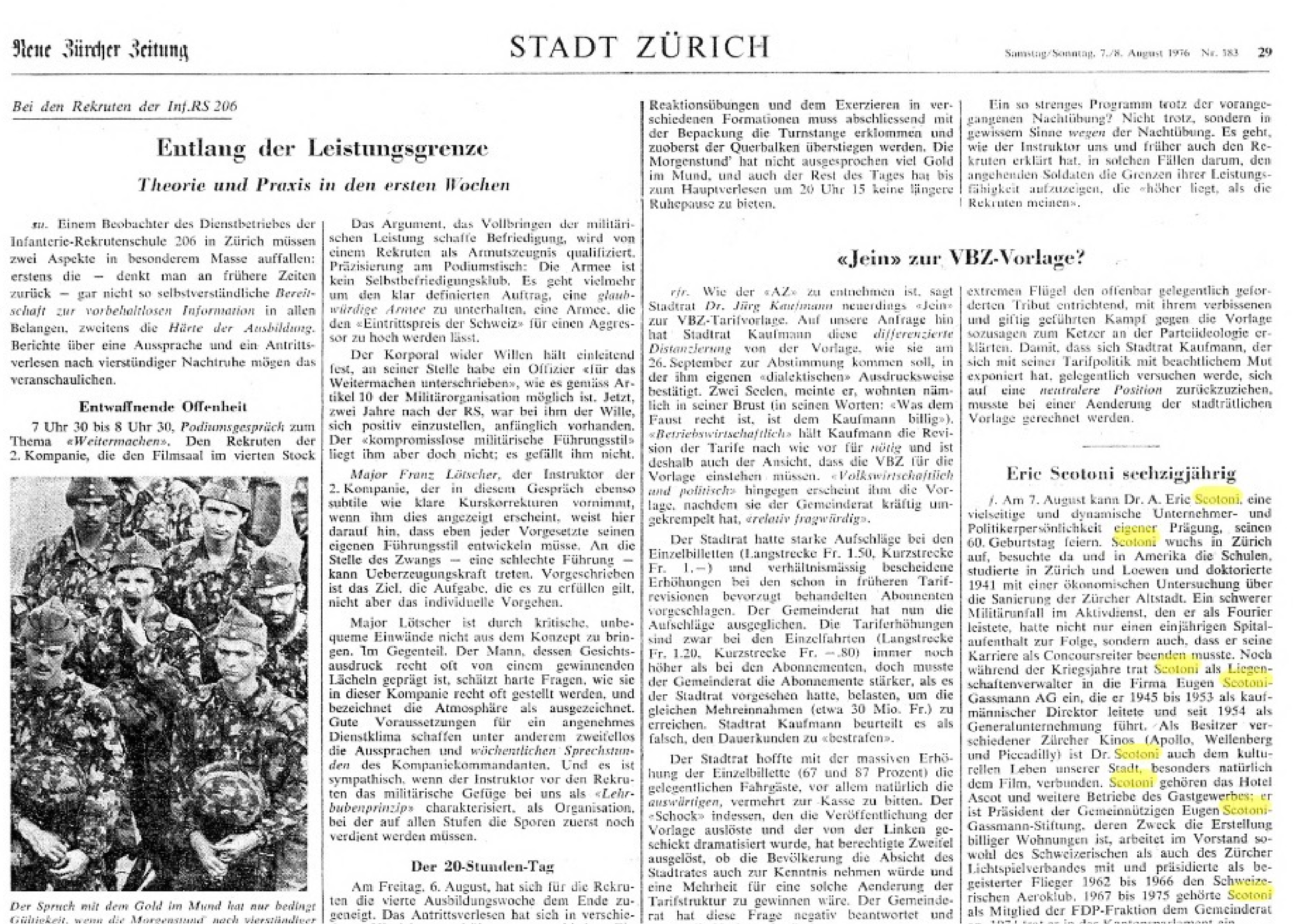 NZZ - Anton Eric 60jährig - Anton Eric Scotoni - Eugen Scotoni-Gassmann Stiftung