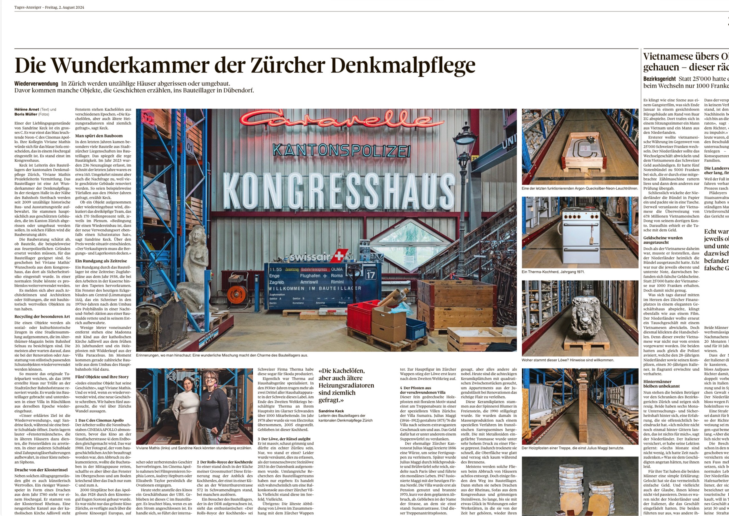 NZZ - Die Wunderkammer der Zürcher Denkmalpflege - Eugen Scotoni Gassmann