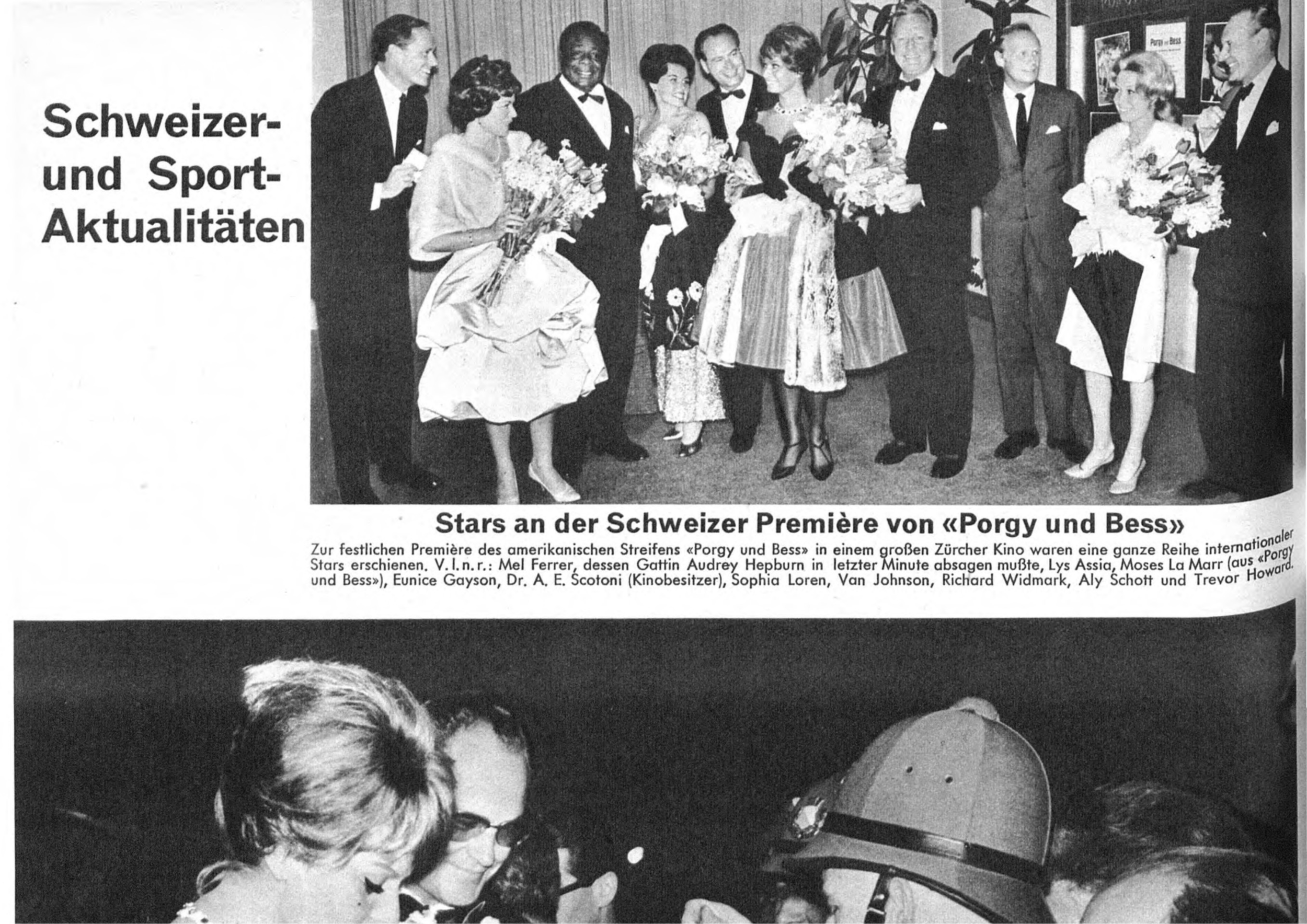 SZ - Premiere von Porgy und Bess - Kino Apollo - Sophia Loren - Anton eric Scotoni