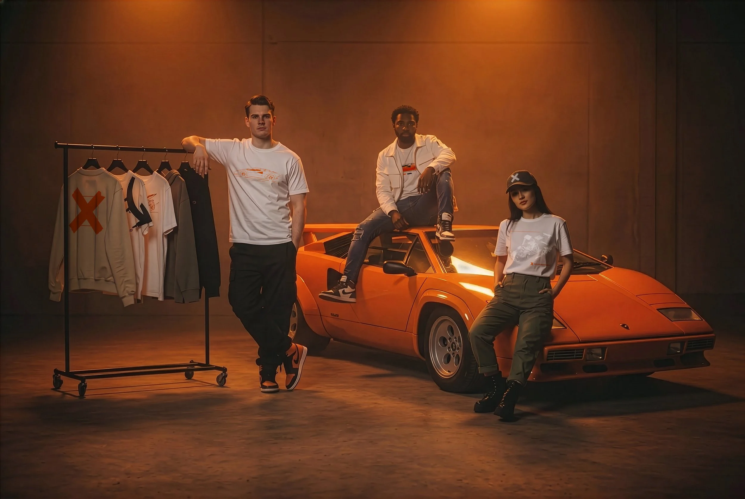 Gandini Wedge Models_models on car_branded clothing.jpg