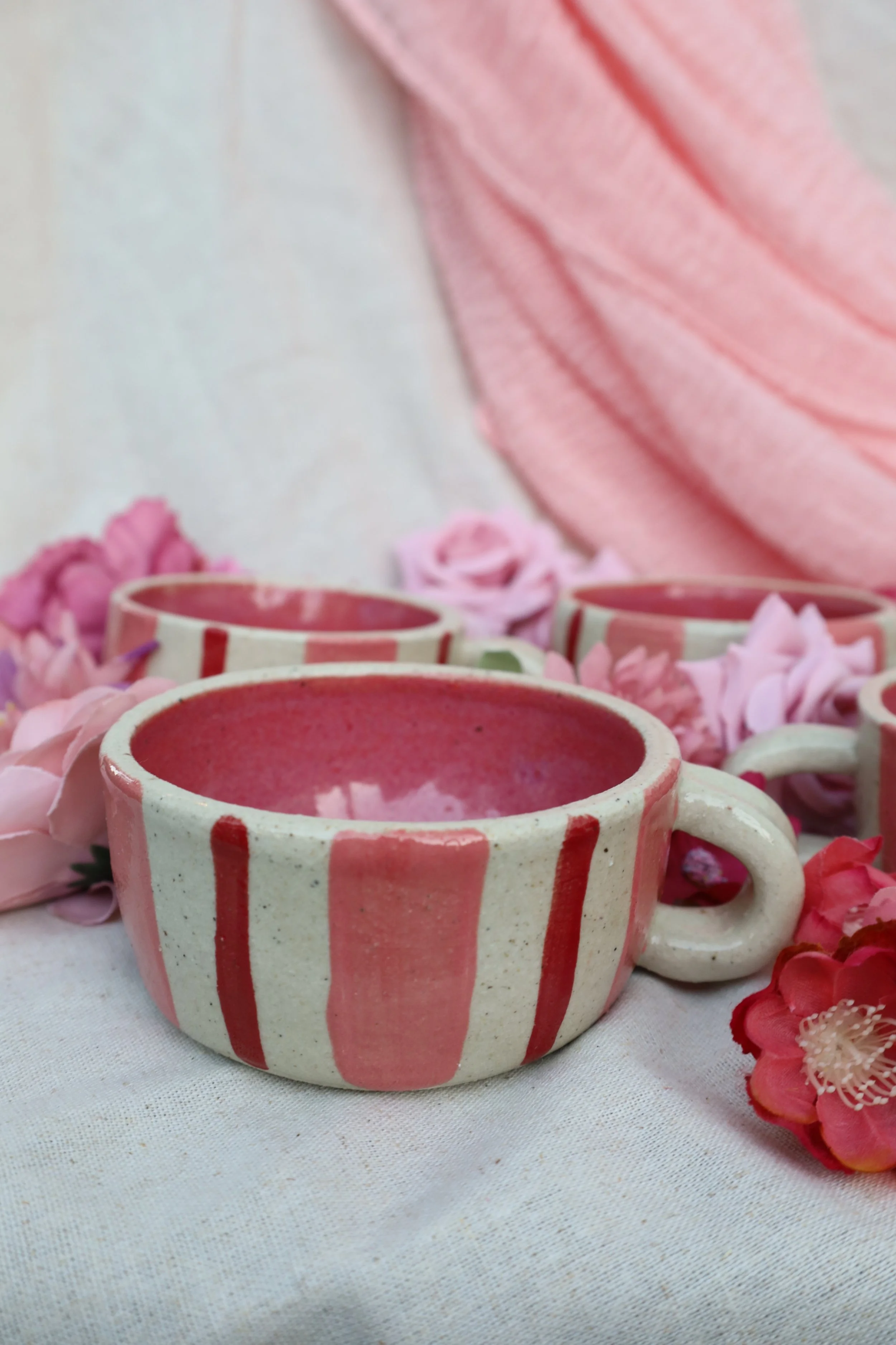 Pink Striped Mug