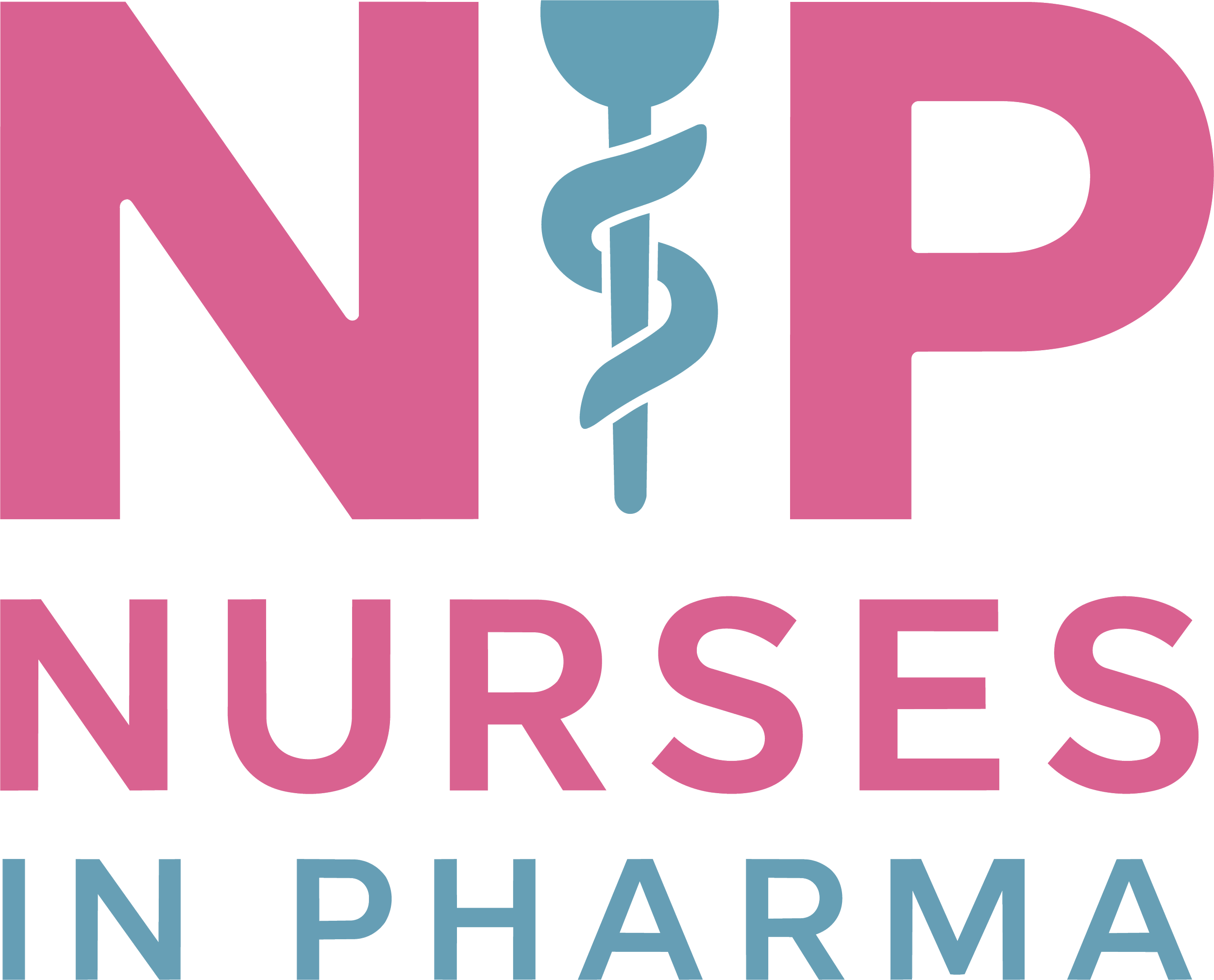 Logo with the acronym 'NIP' in pink letters, a blue medical caduceus symbol in the center, and additional text partially visible below.