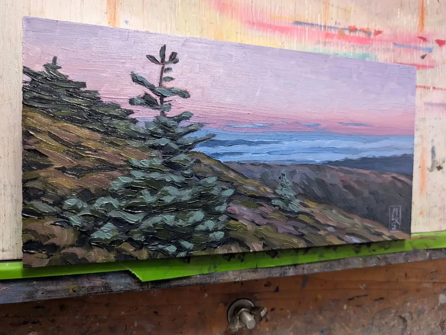 Wet paint! I've got a number of small paintings on the go but these two are the first to be completed. Looking forward to hanging them and many others @the.purple.bike on December 1st. Stay tuned, I'll continue to post new paintings throughout Octobe
