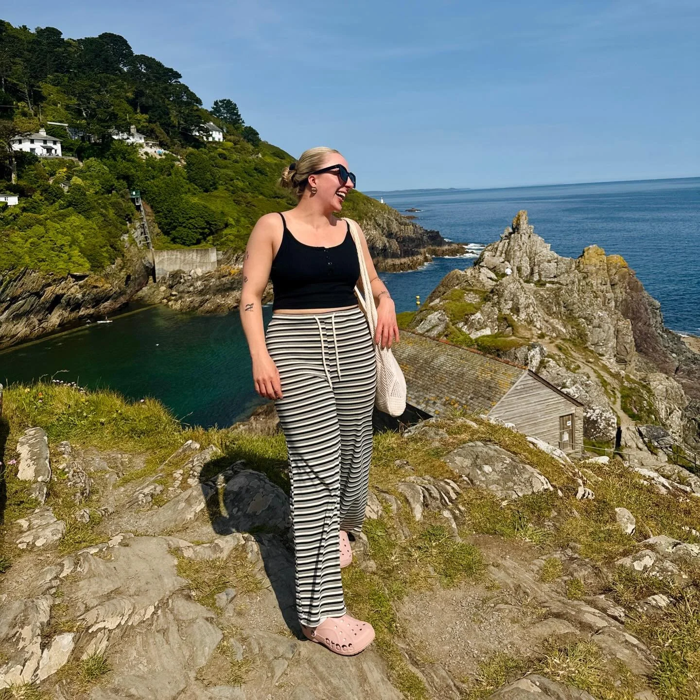 Exploring Polperro today with my silly goose 🌸🩵 #polperro #cornwall