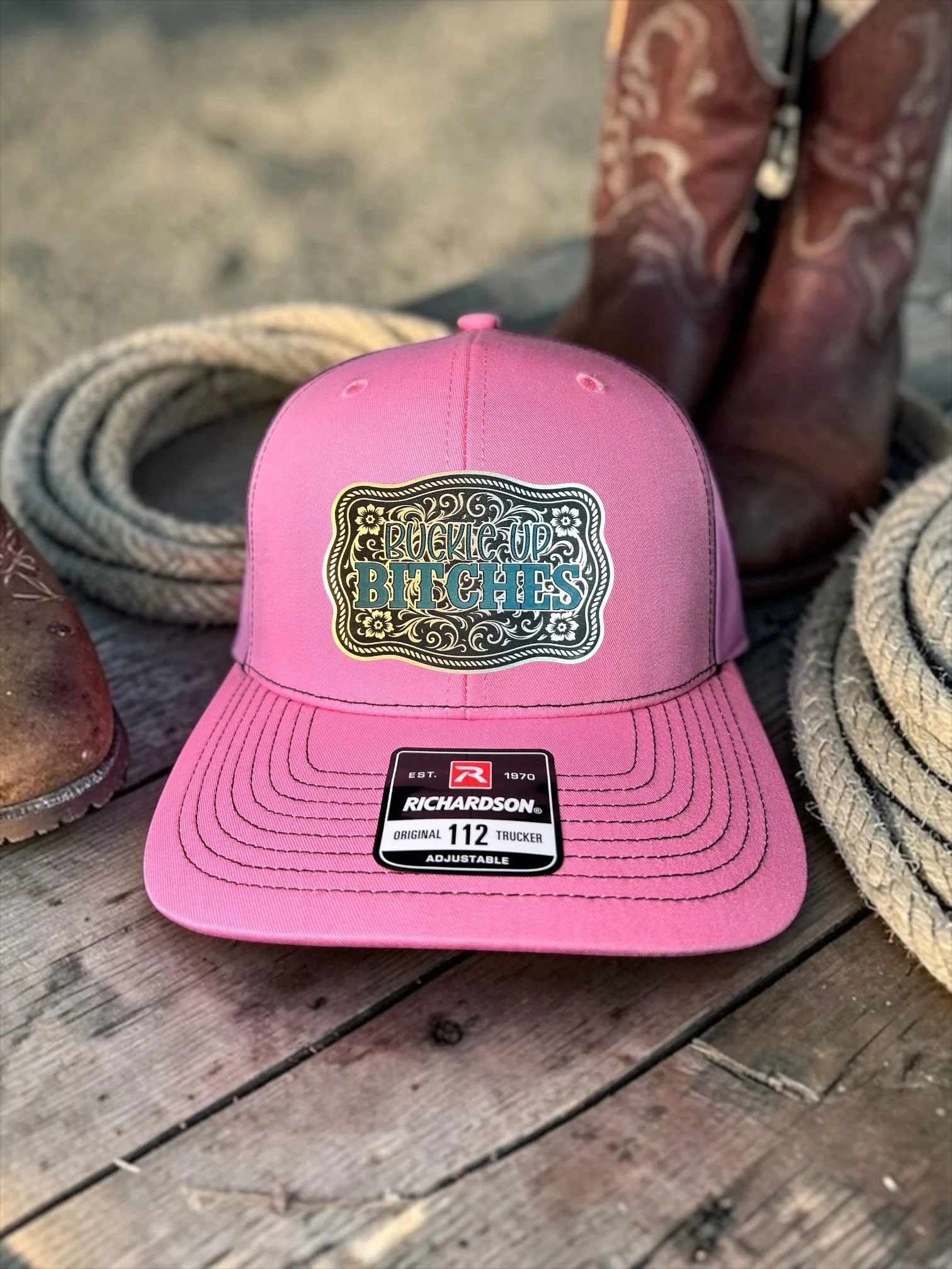 Buckle Up Bitches_Pink_Silver Rodeo.jpg