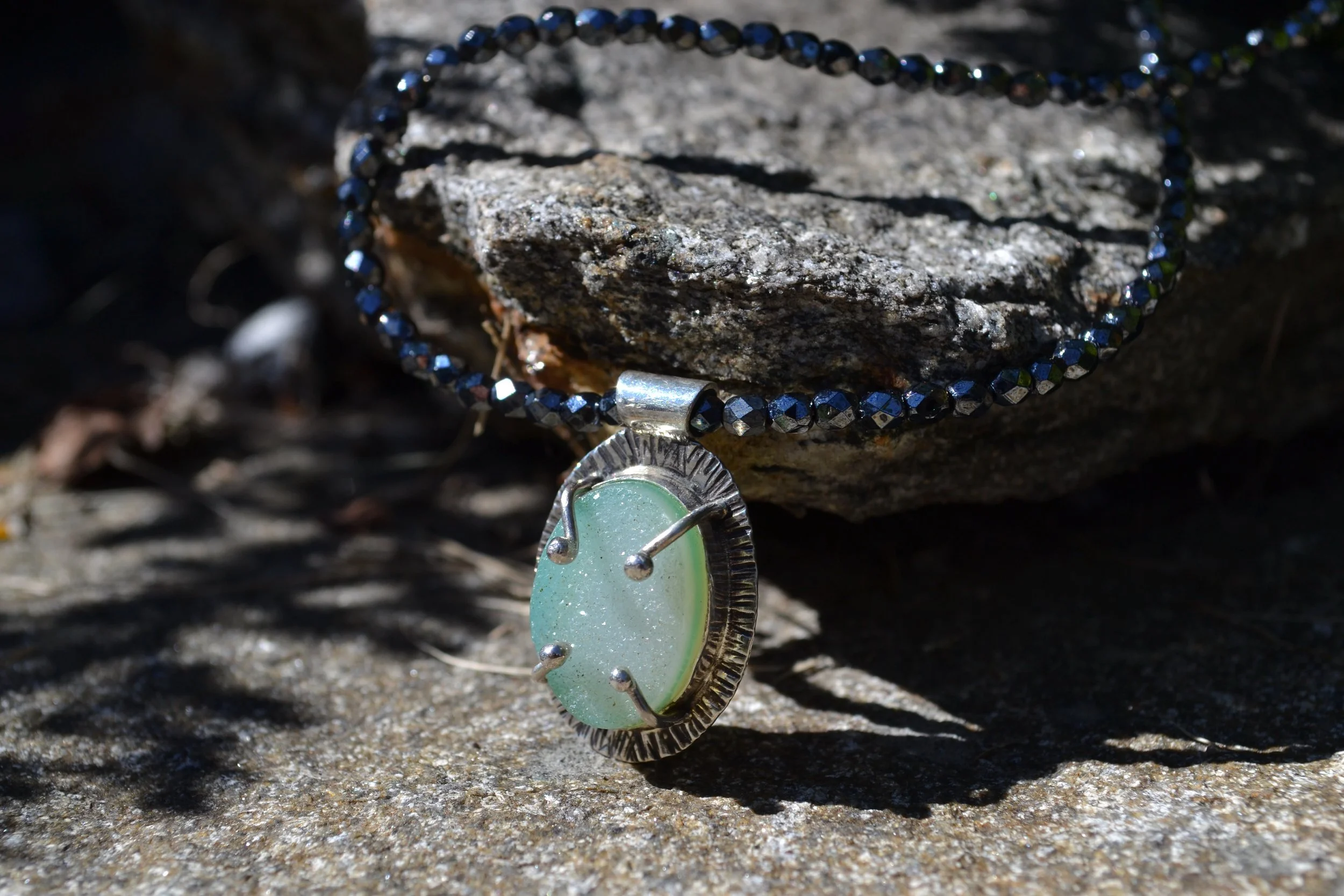 Sterling & Druzy Quartz Choker