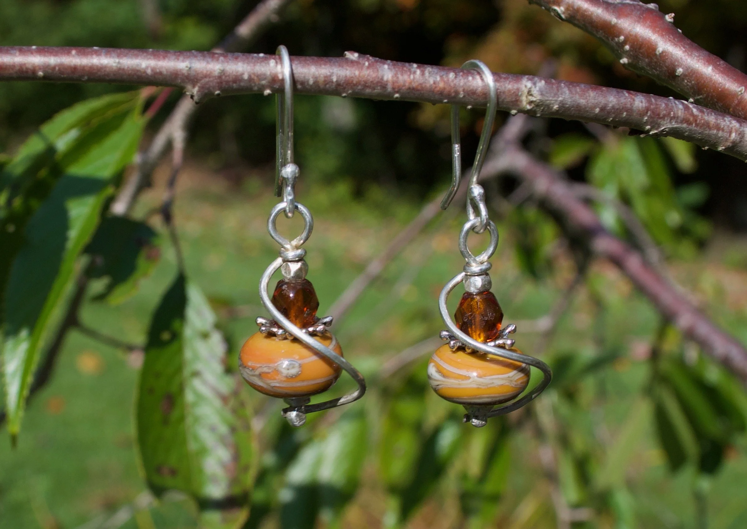 Saturn Lampwork Earrings