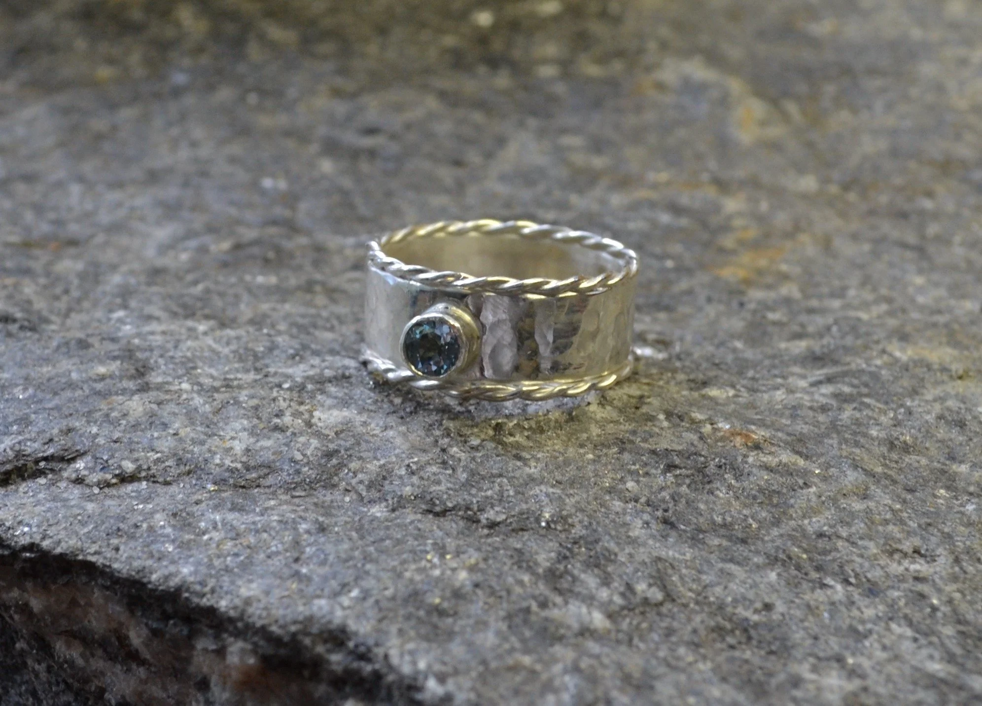 Aquamarine and Sterling Ring