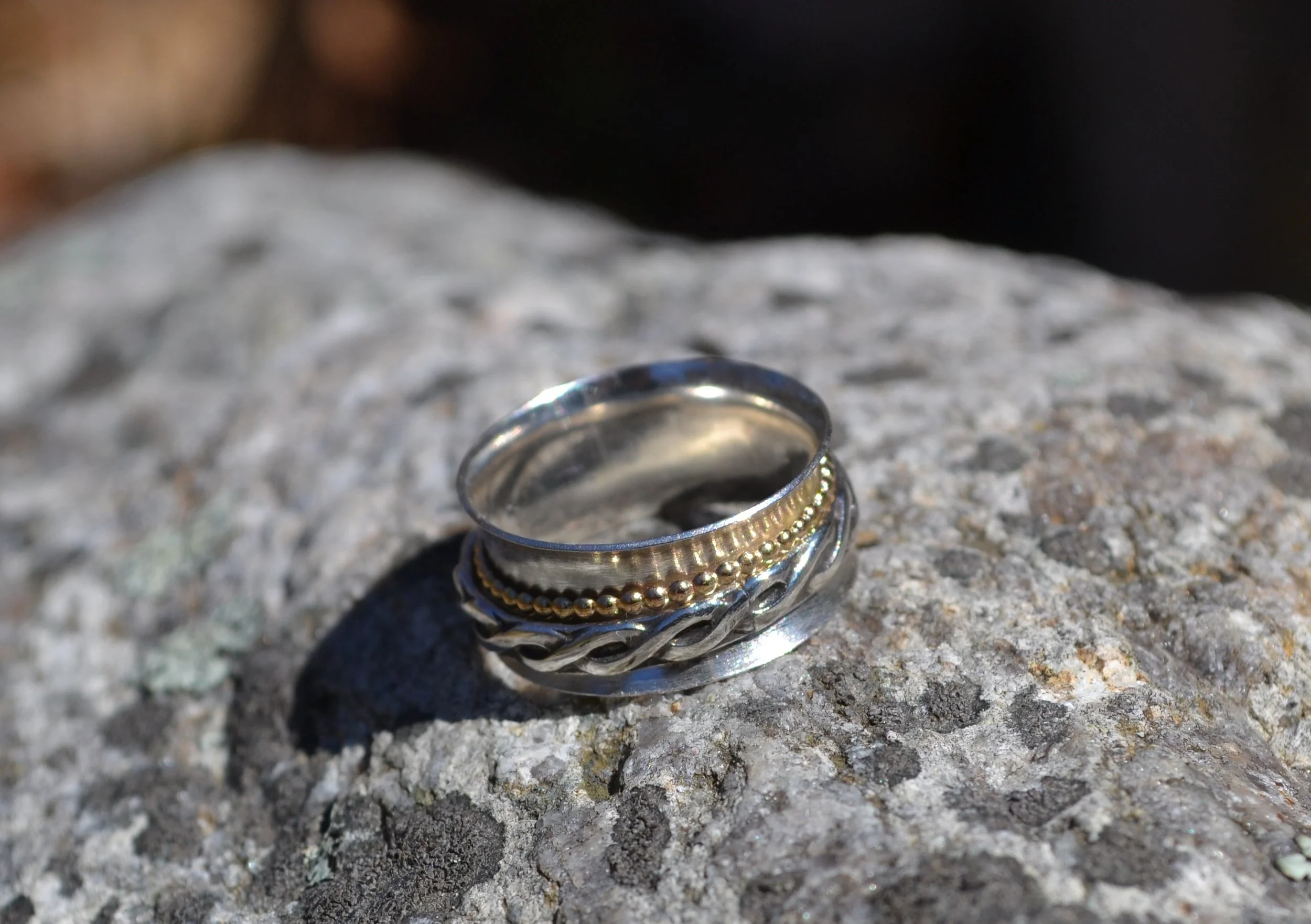 Sterling and Gold Spinner Ring