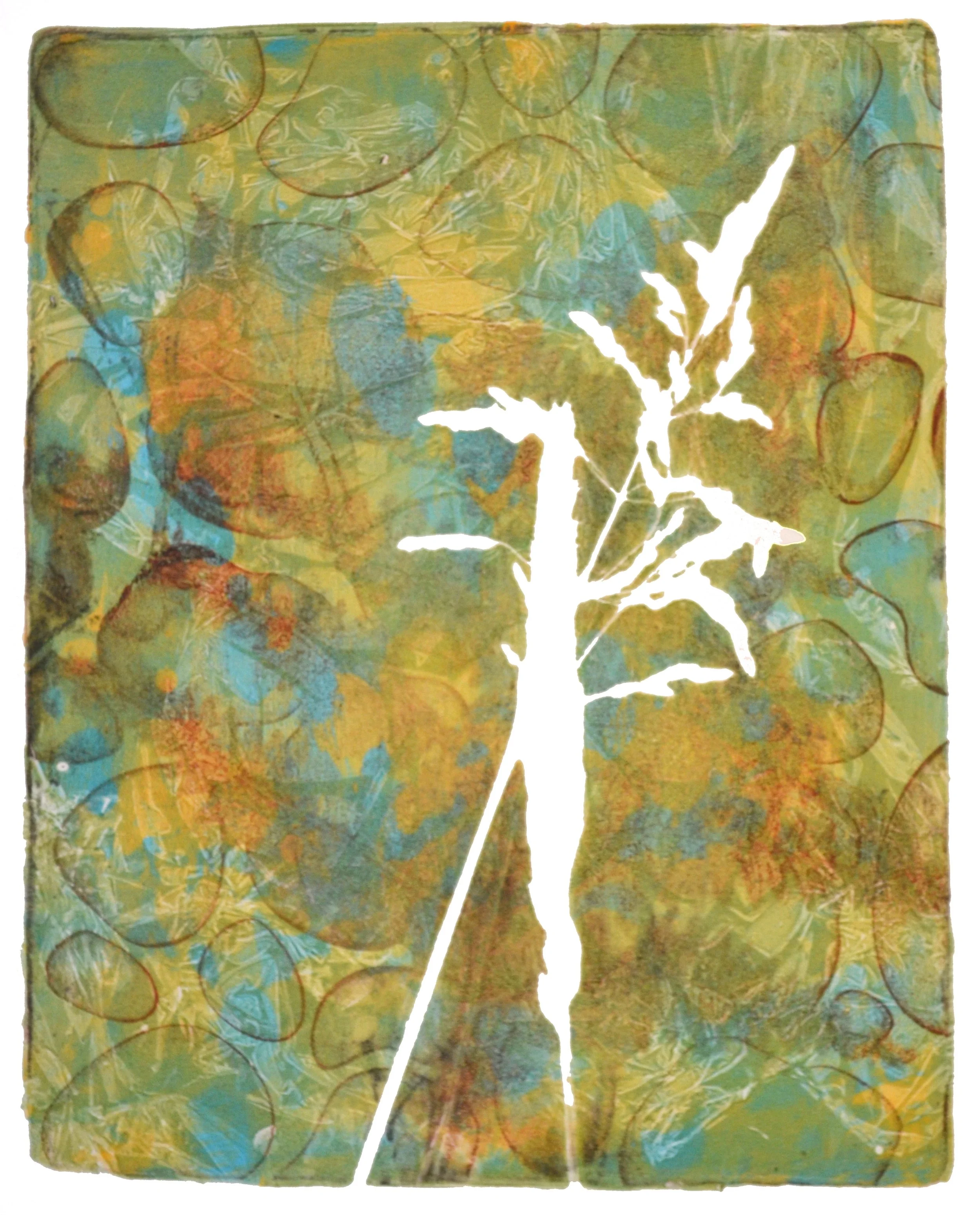 Golden Bubbles Gel Print