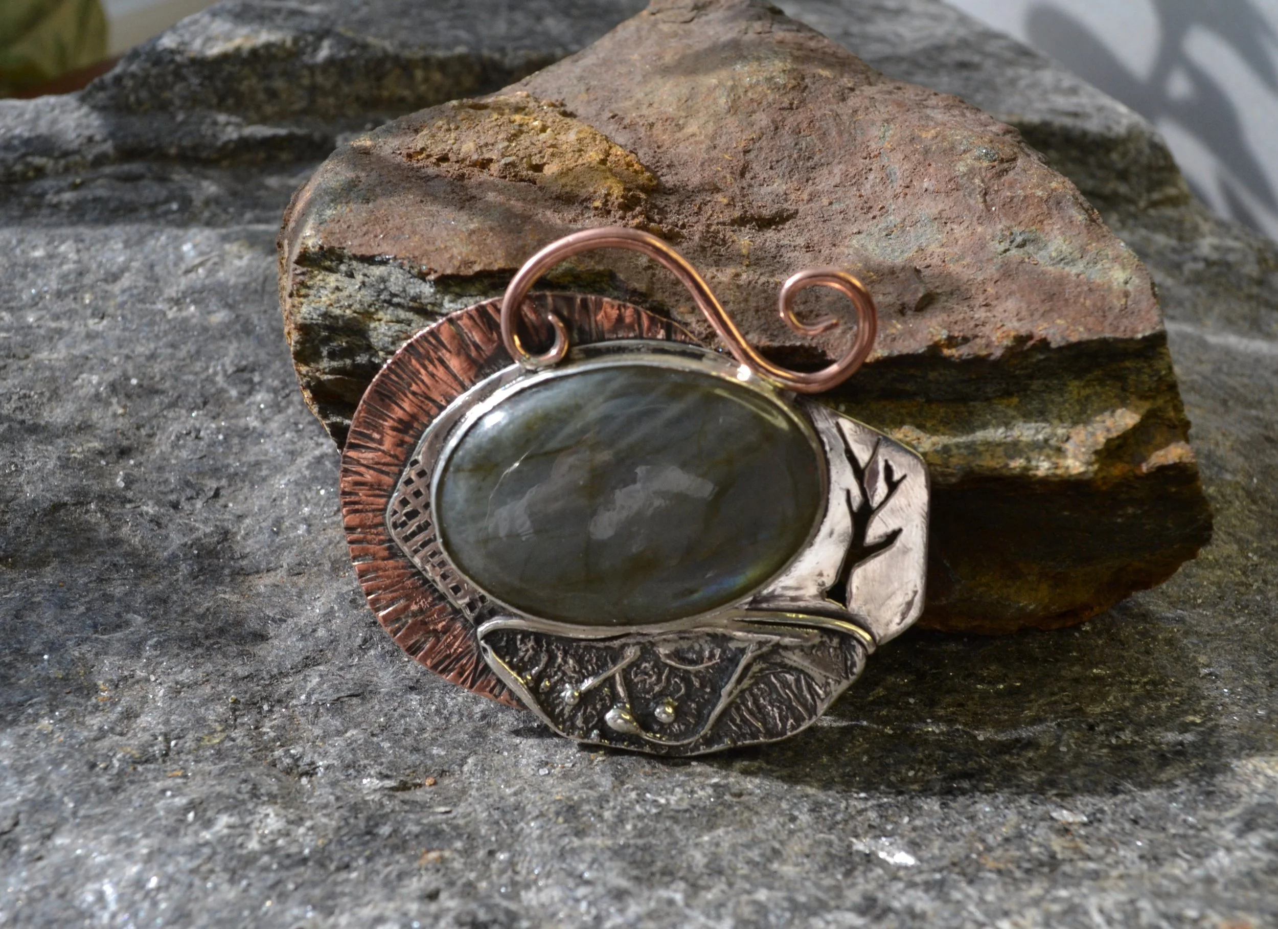 Labradorite Mixed Metals Pendant