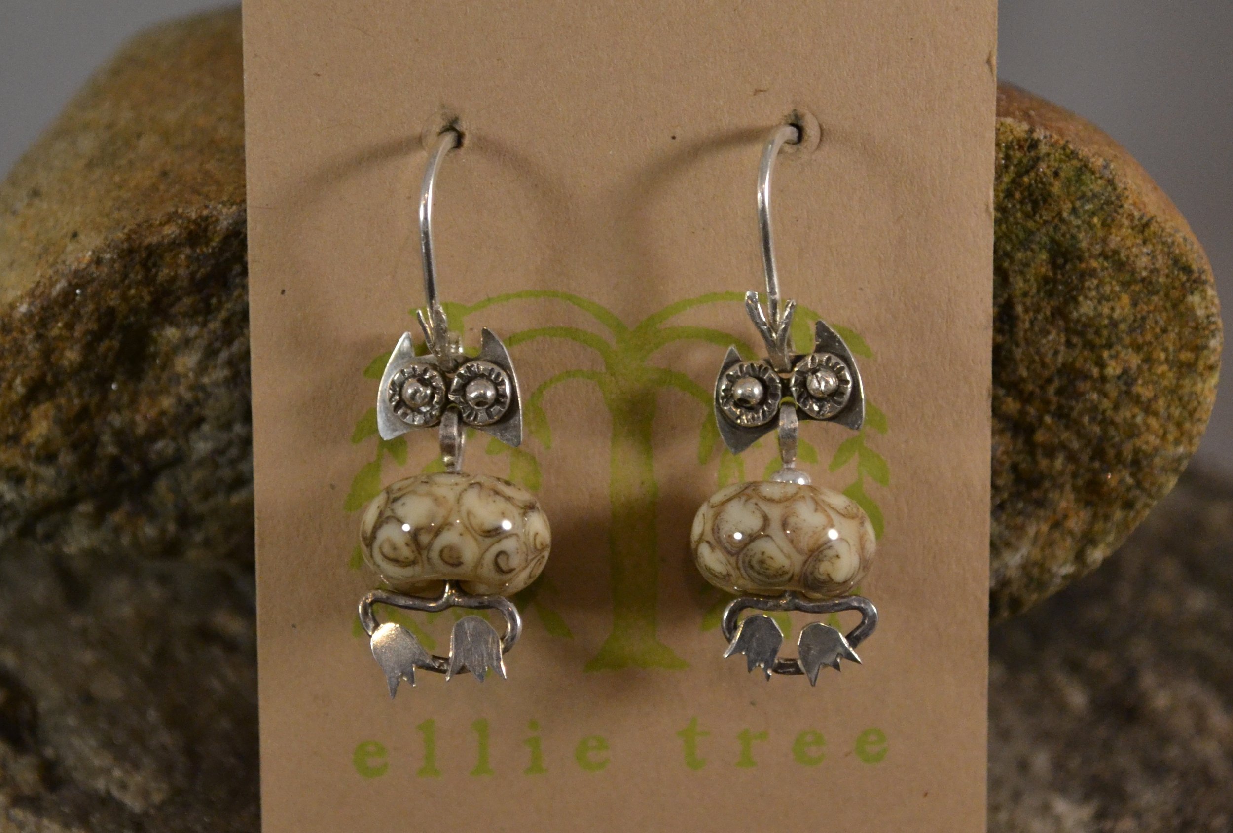 Lampwork Owl Earrings