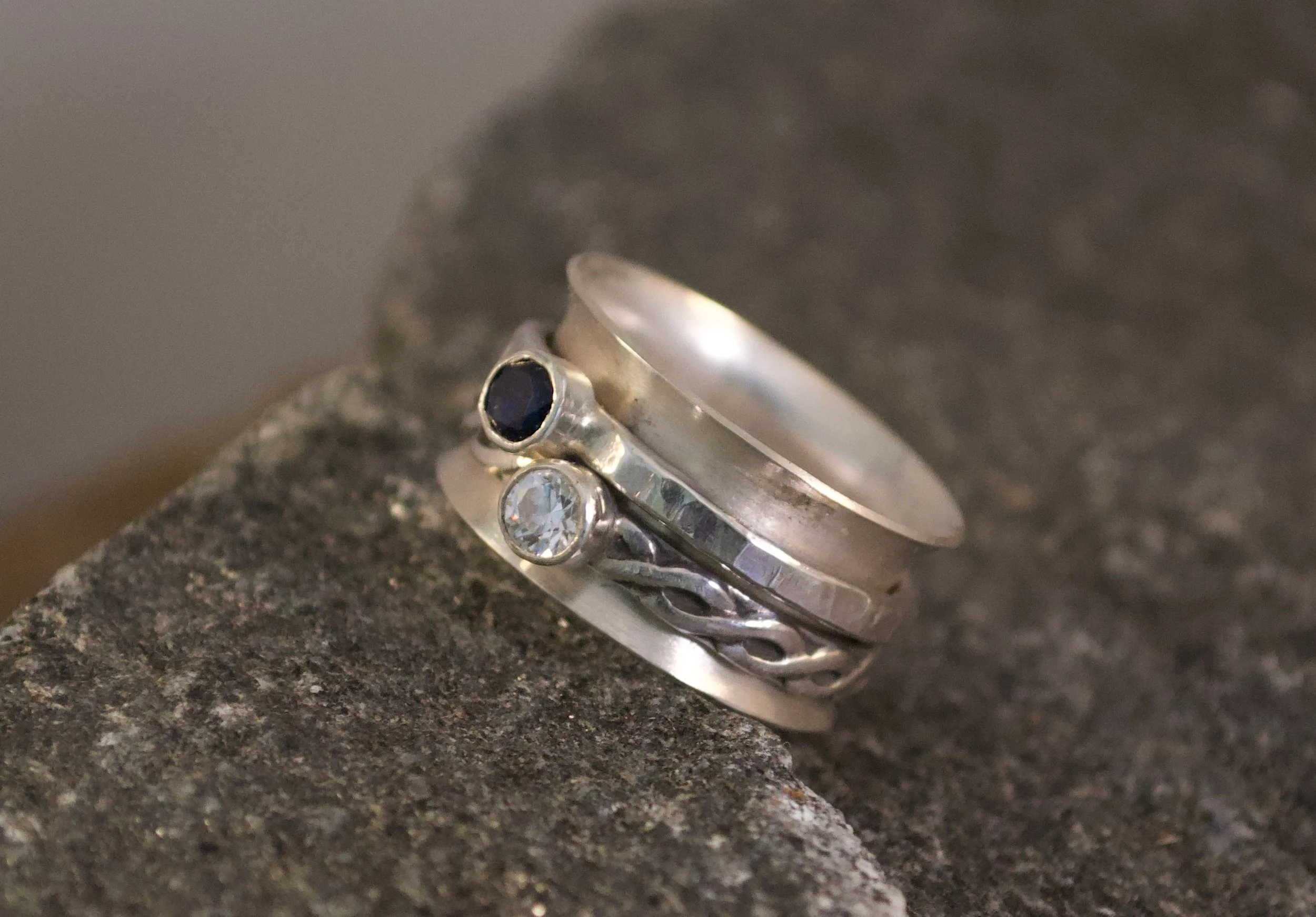 Two Stone Spinner Ring