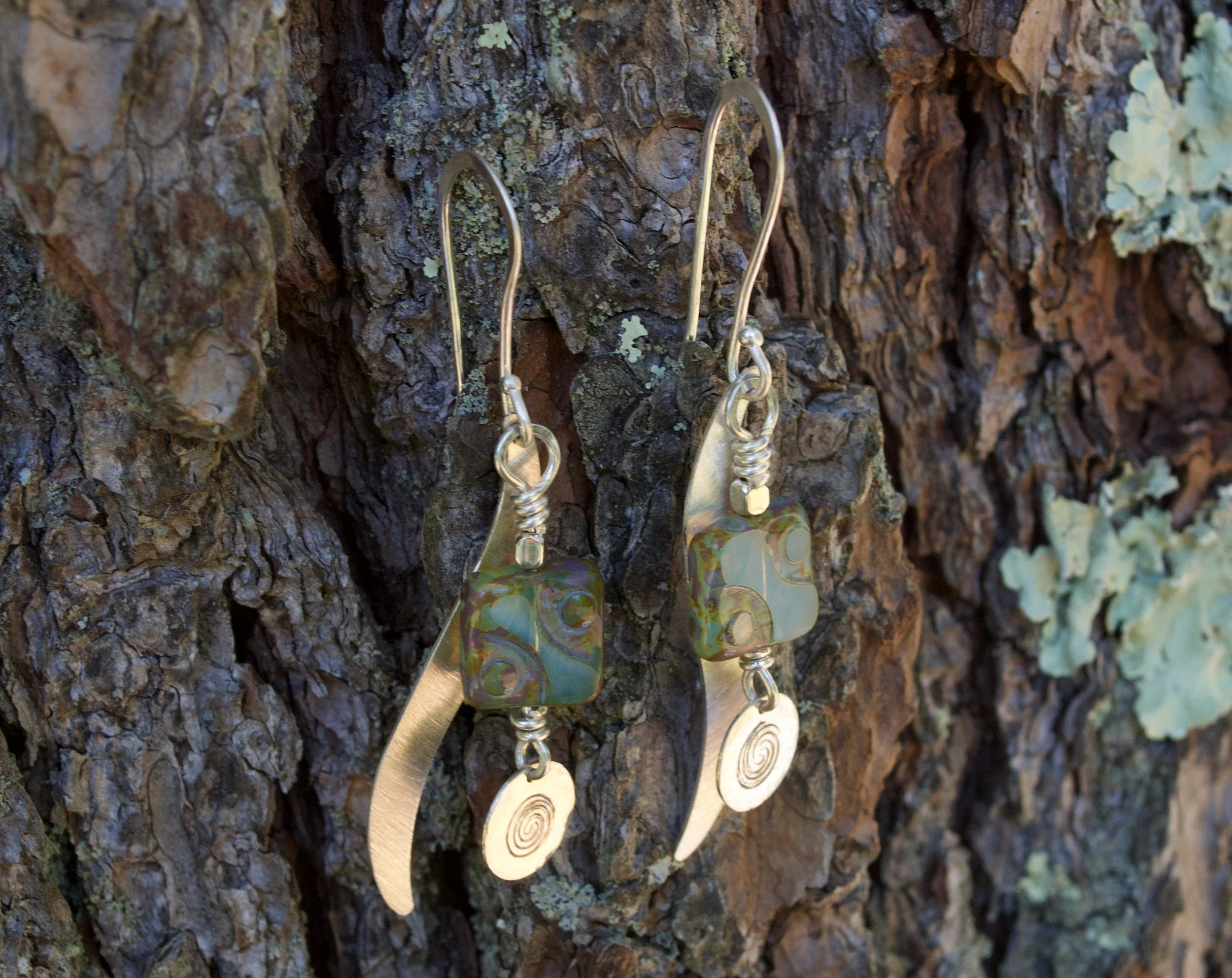 Silver Swish Dangle Earrings