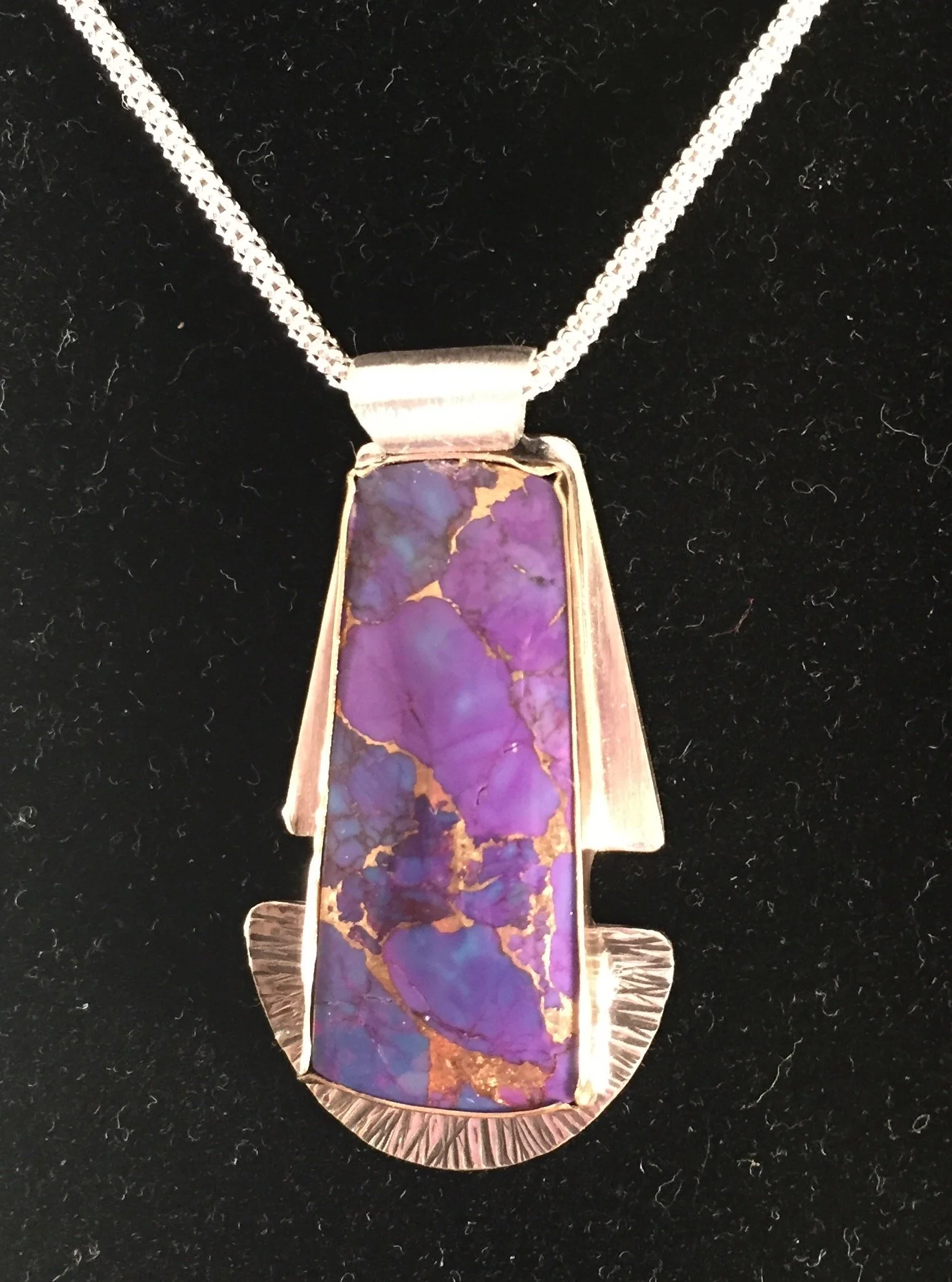 Sterling, Gold & Purple Topaz Pendant