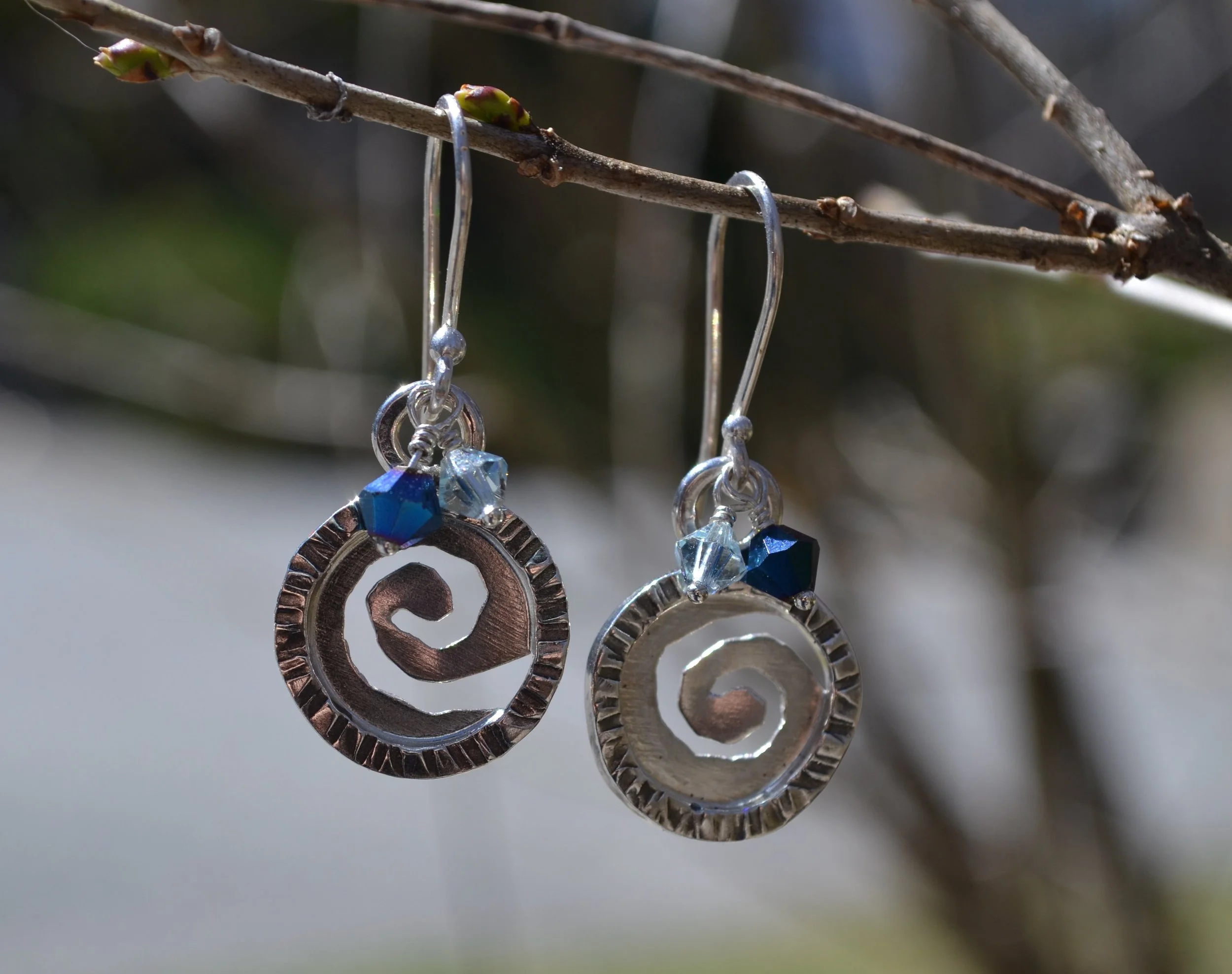 Ocean Wave Sterling Earrings