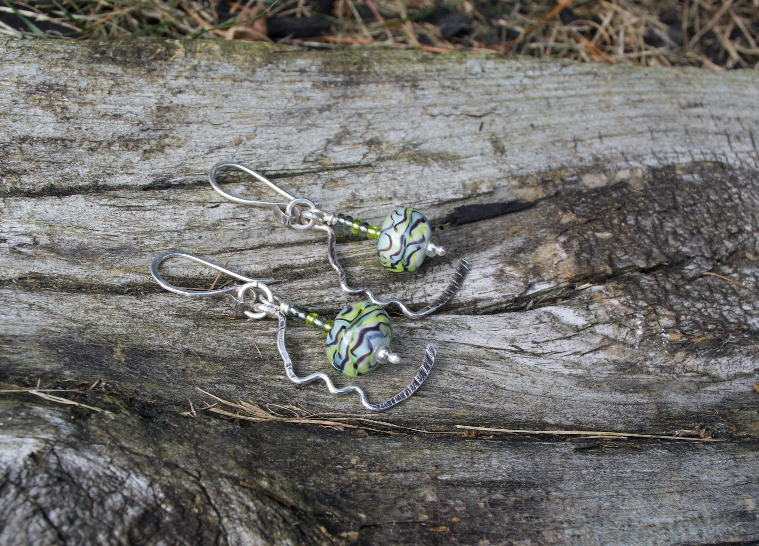 Lampwork Squiggle Earrings