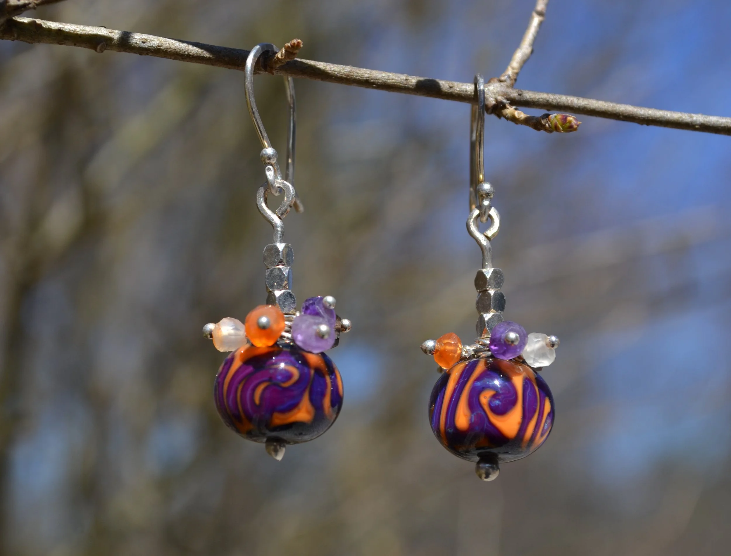 Halloween Lampwork Earrings