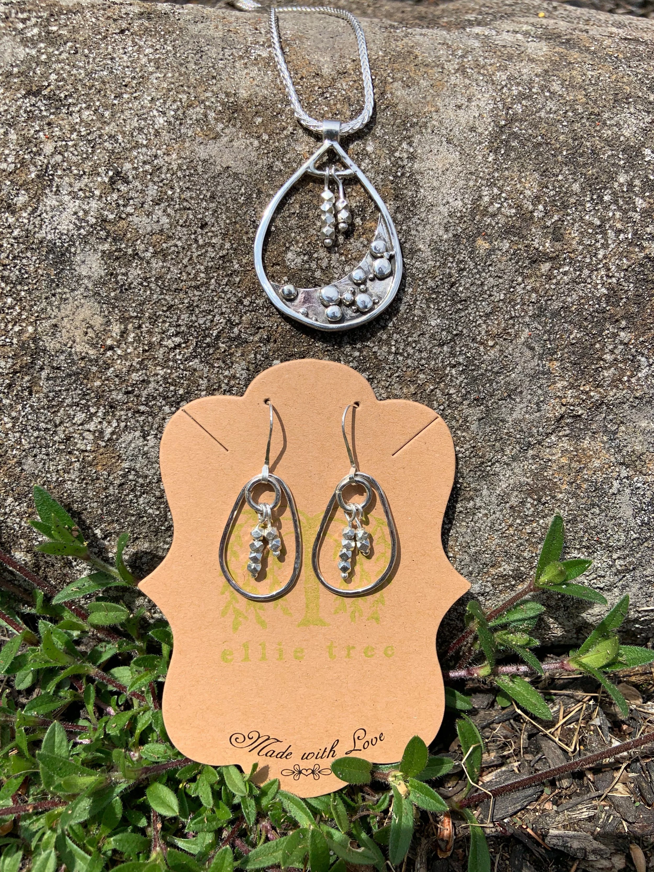 Sterling Bubbles Pendant & Earrings
