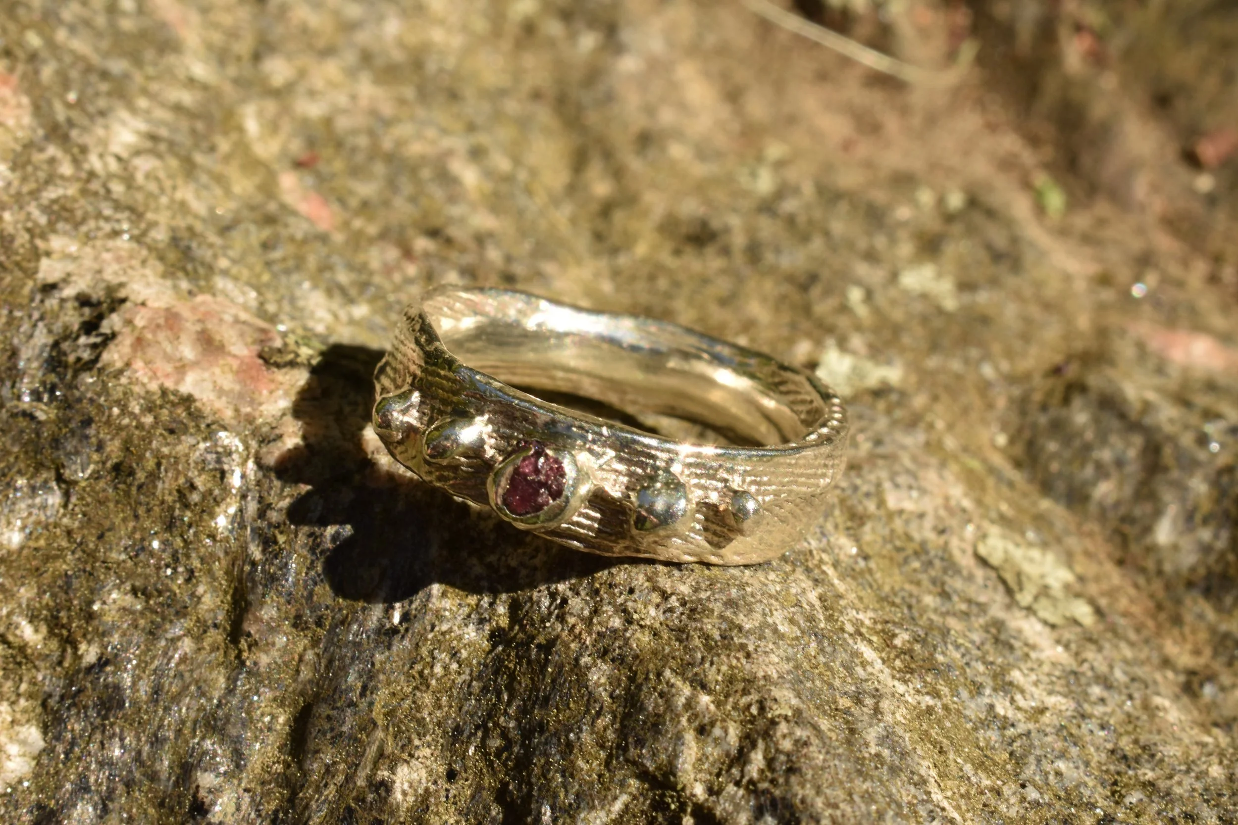 Rough Garnet Ring