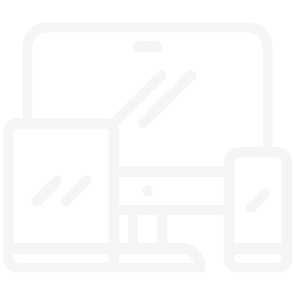 Icons of digital devices including a tablet, a smaller screen device, a laptop, and a smartphone.