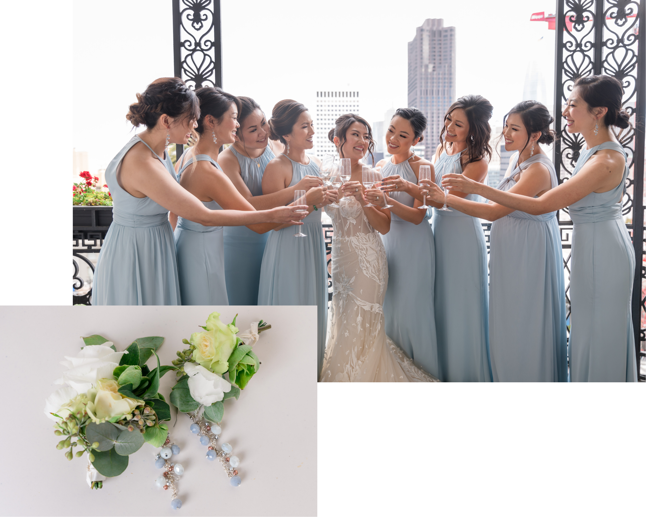 Sky blue crystal bridesmaid earrings for my wedding day
