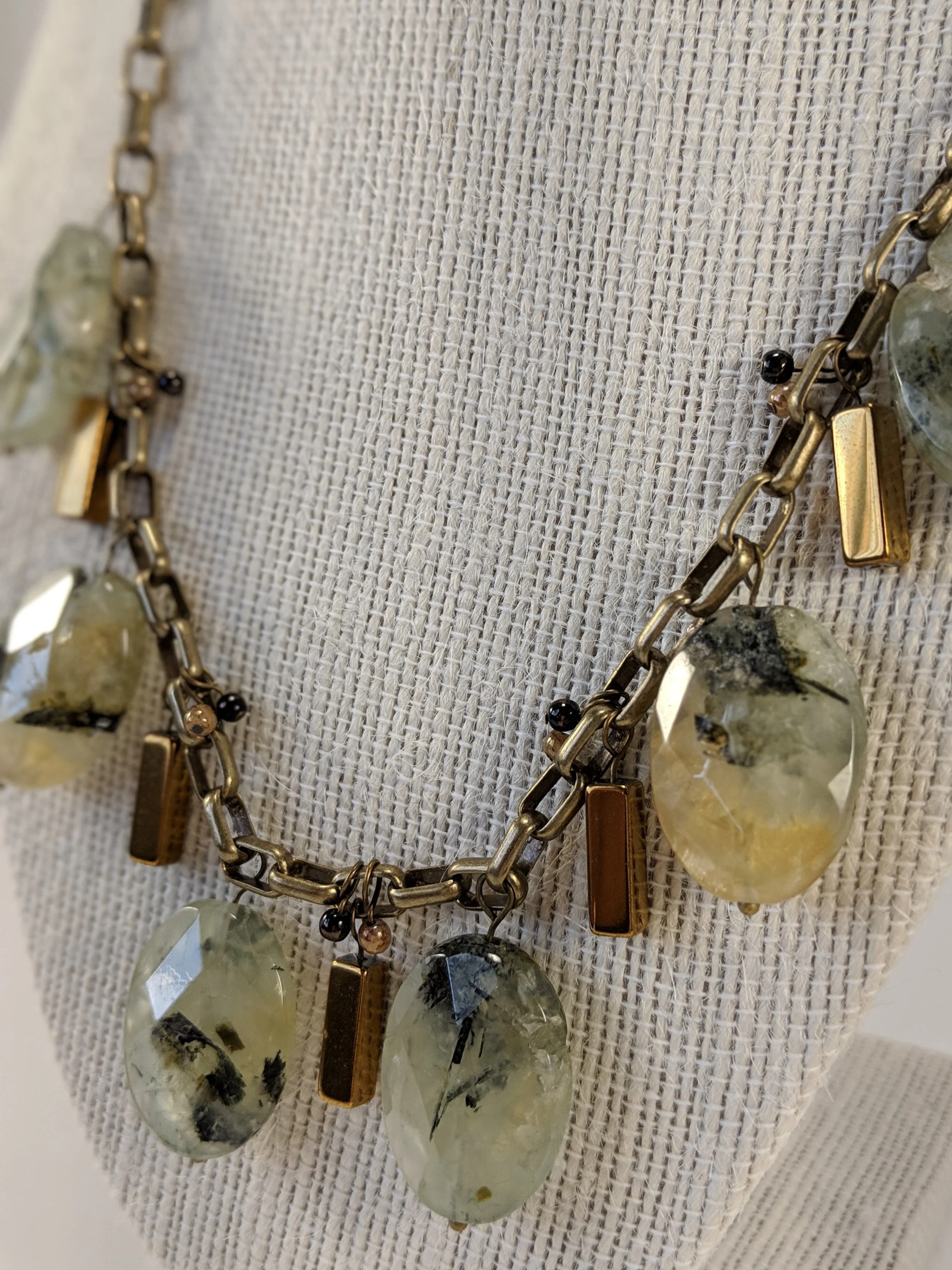 Prehnite gemstone necklace custom jewelry Delphiq Jewelry