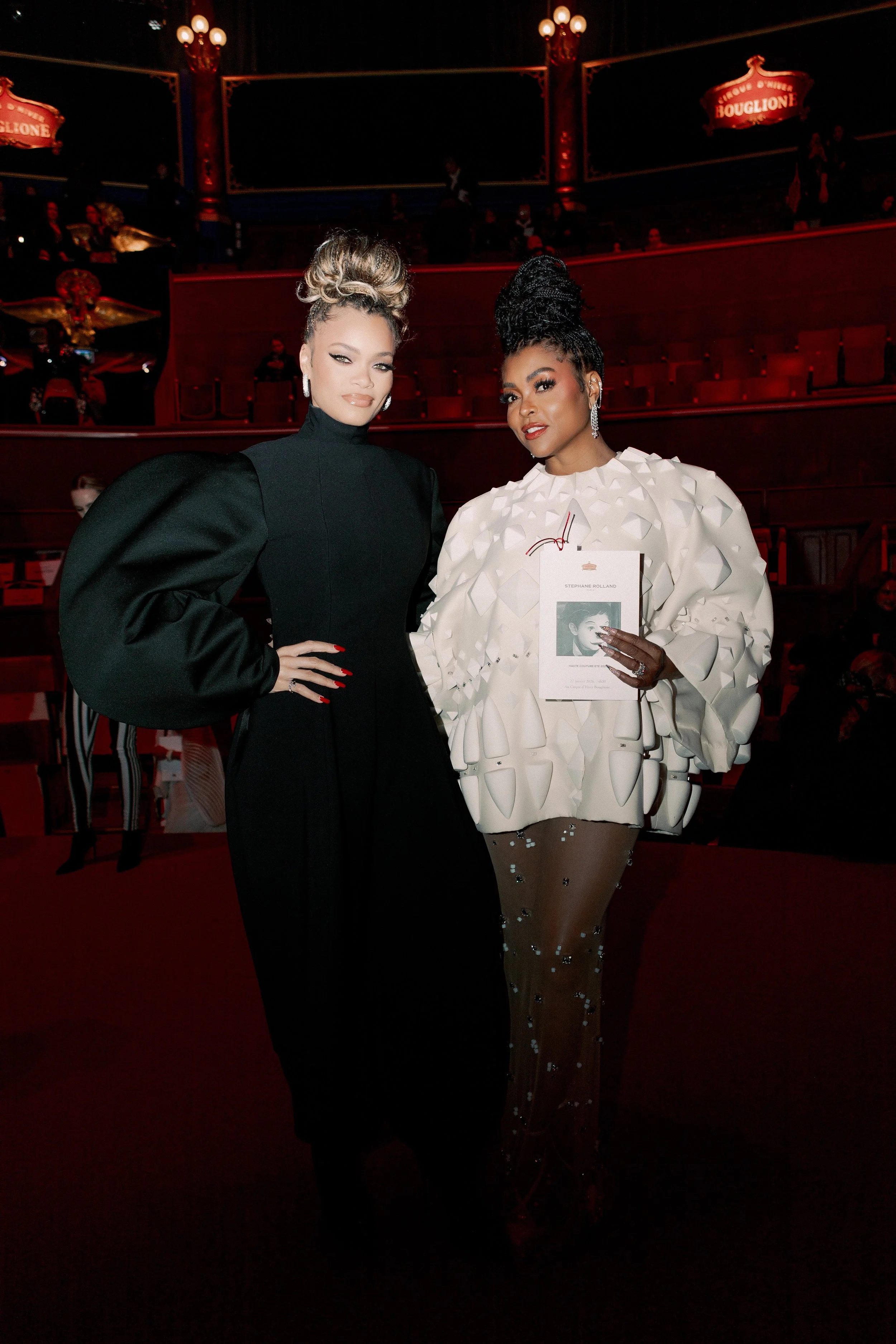 Andra Day & Taraji P Henson front row at Stéphane Rolland SS26, Photographed by Ussi'n Yala