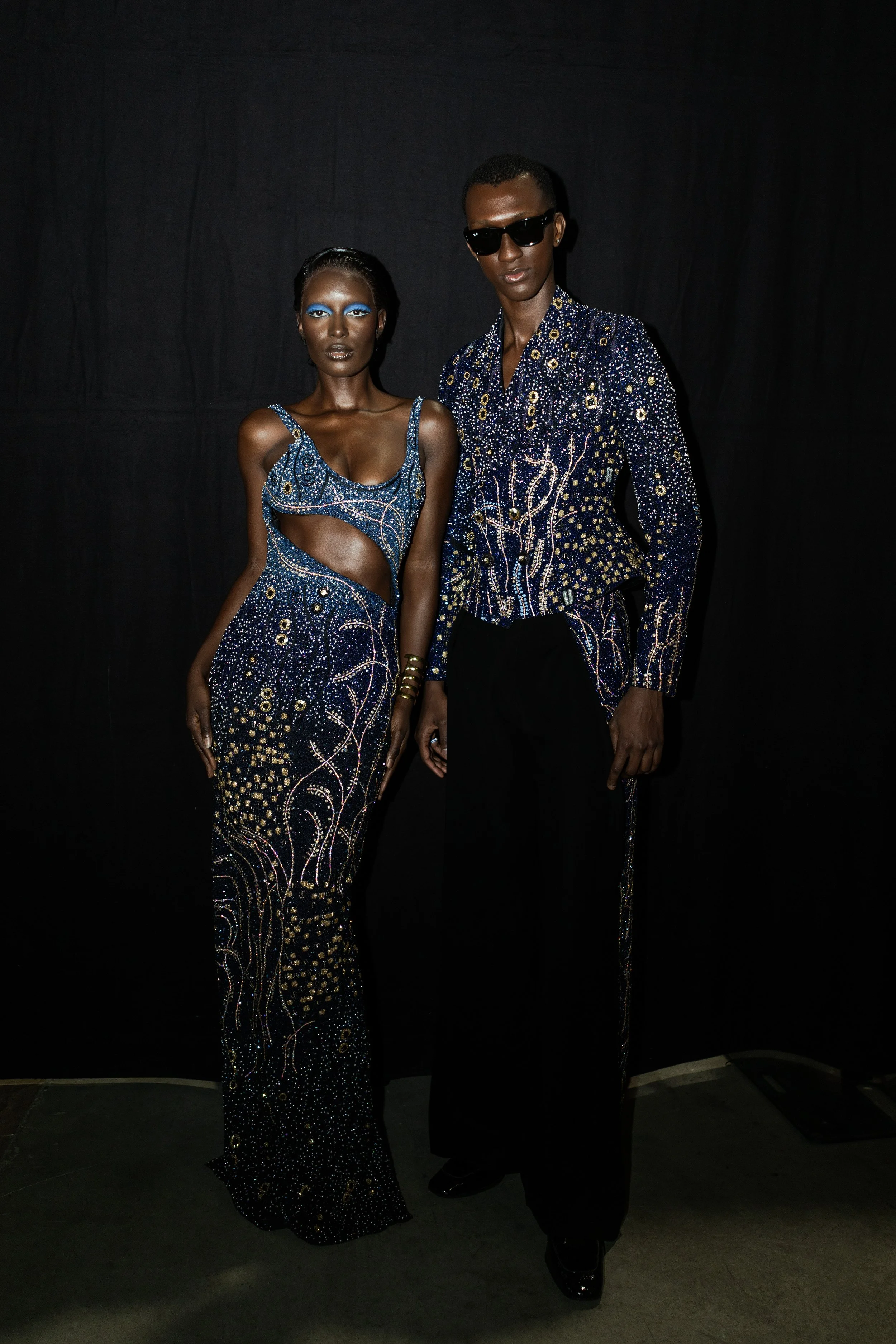 Jodie Turner-Smith & Alioune Badara front row at Rahul Mishra SS26, Photographed by Ussi'n Yala