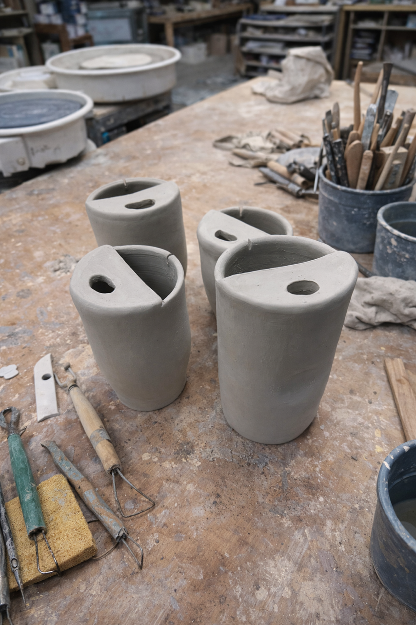 Sculpted Ceramic Travel Mug | Handmade
