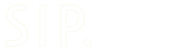 The word 'SIP.' written in large white outline letters on a black background.
