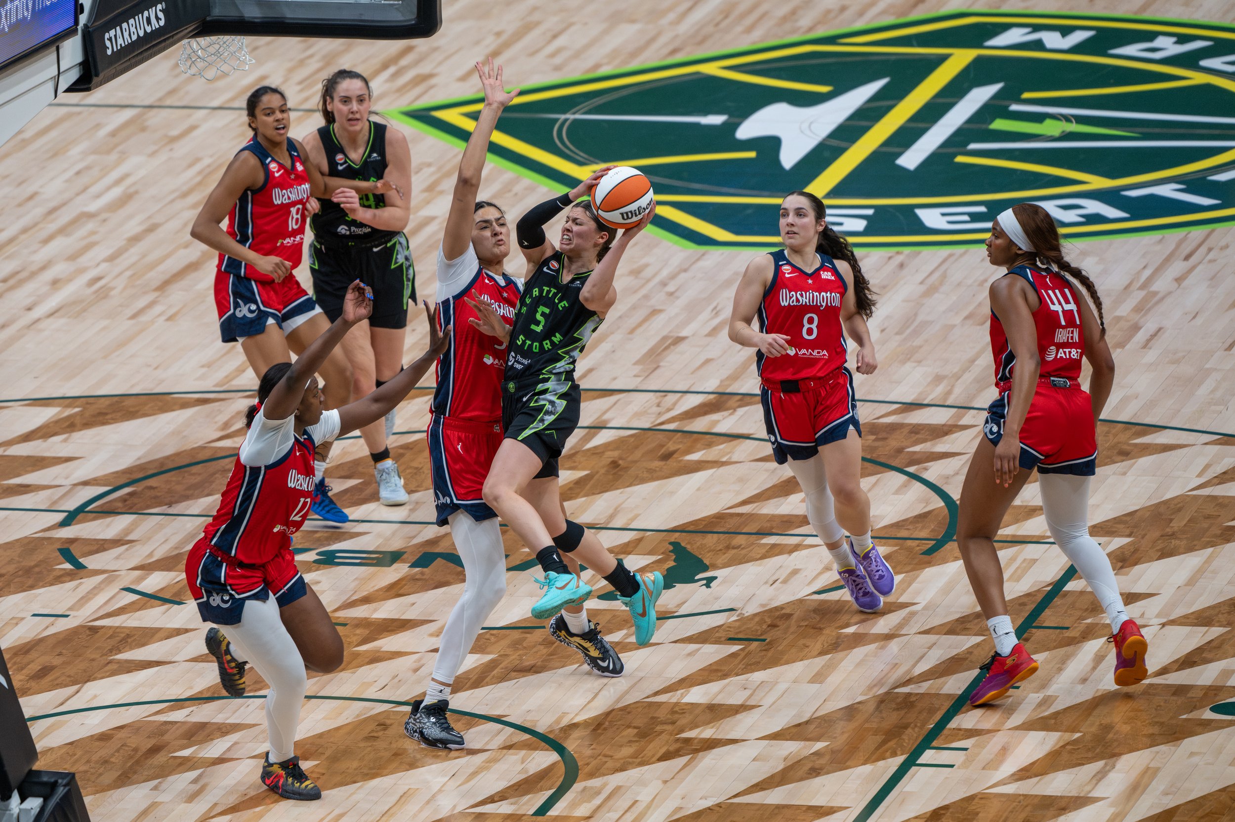 Seattle Storm Defeat Washington Mystics 101-69 Behind Balanced Offensive Performance