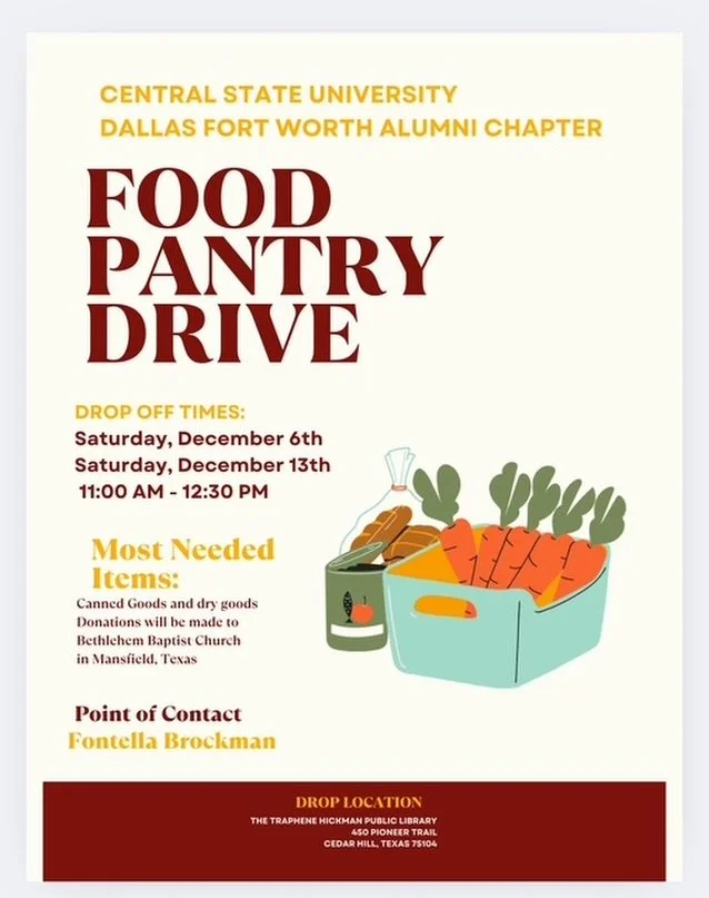 ✨Volunteer Opportunity: FOOD PANTRY✨

Donations Collected can be can goods and dry goods

Donations will be made to BETHLEHEM BAPTIST CHURCH IN MANSFIELD, TEXAS 

SATURDAY DECEMBER 6

SATURDAY DECEMBER 13

DROP OFF LOCATION:

THE TRAPHENE HICKMAN PUB