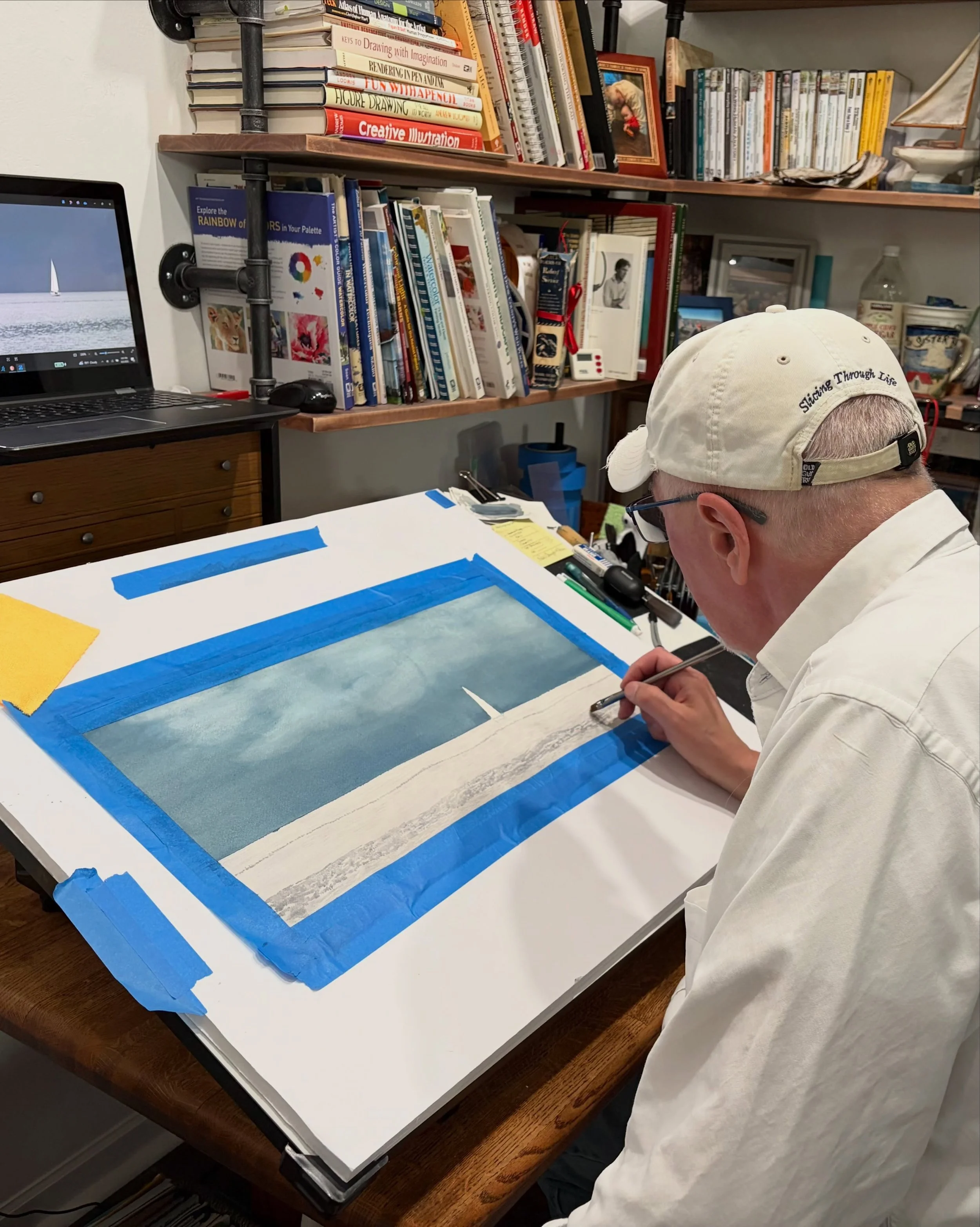 Kevin has been hard at work on his latest Sailing series ⛵️

Stop by the gallery to see more! We&rsquo;re open today until 5pm and tomorrow from 12-4pm!