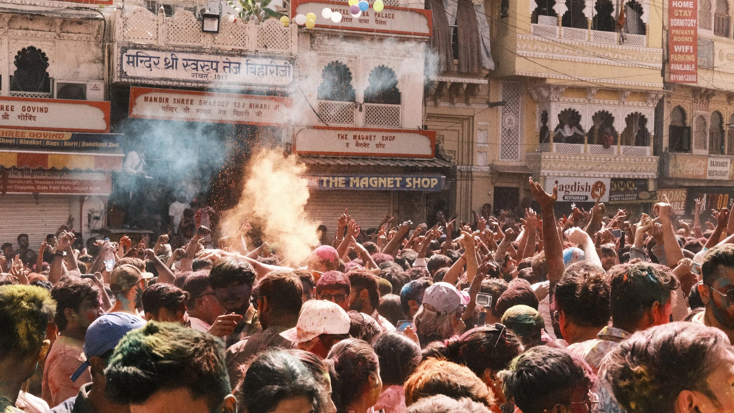 Celebración del festival de Holi en India.