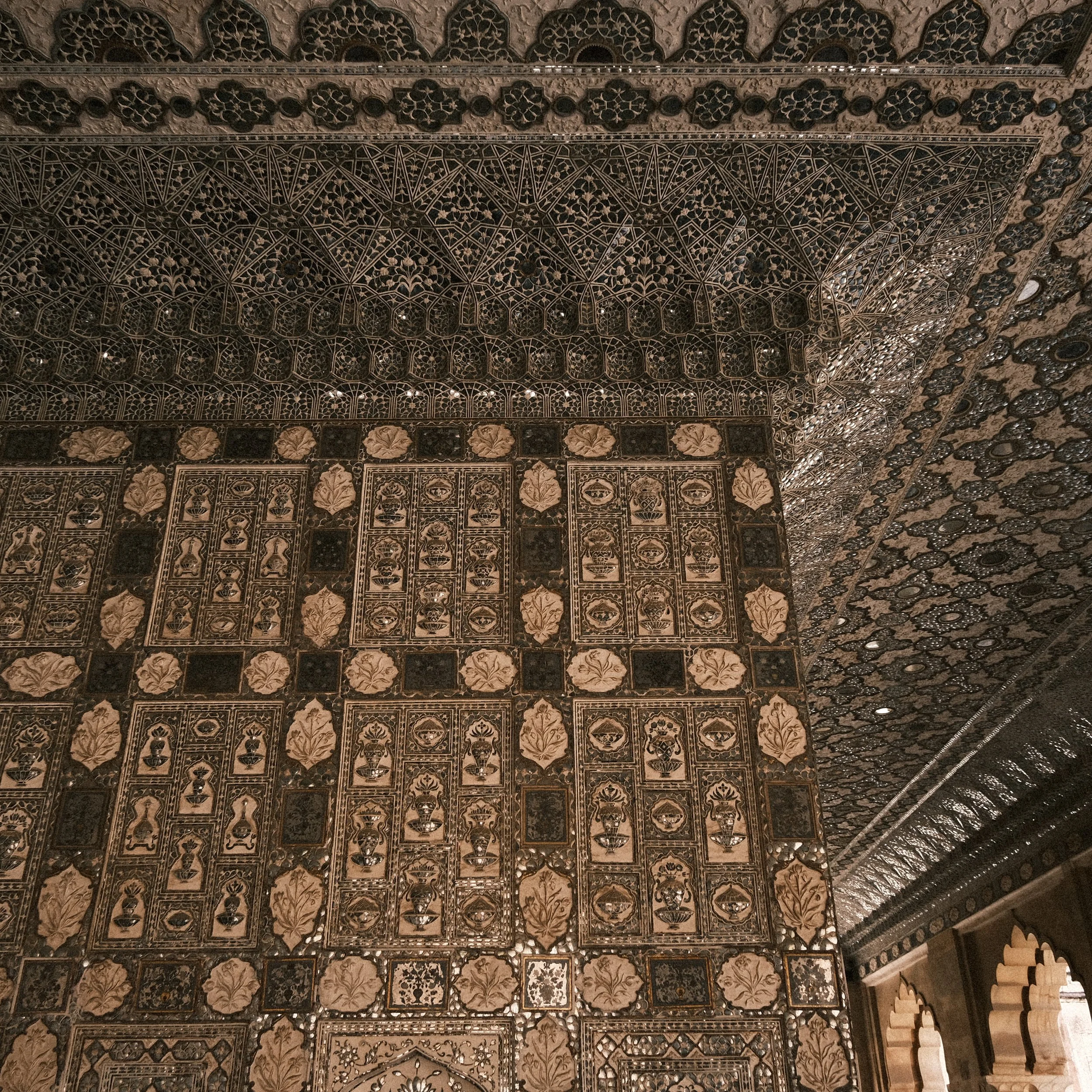 Acabados en el Fuerte Amber en Jaipur.