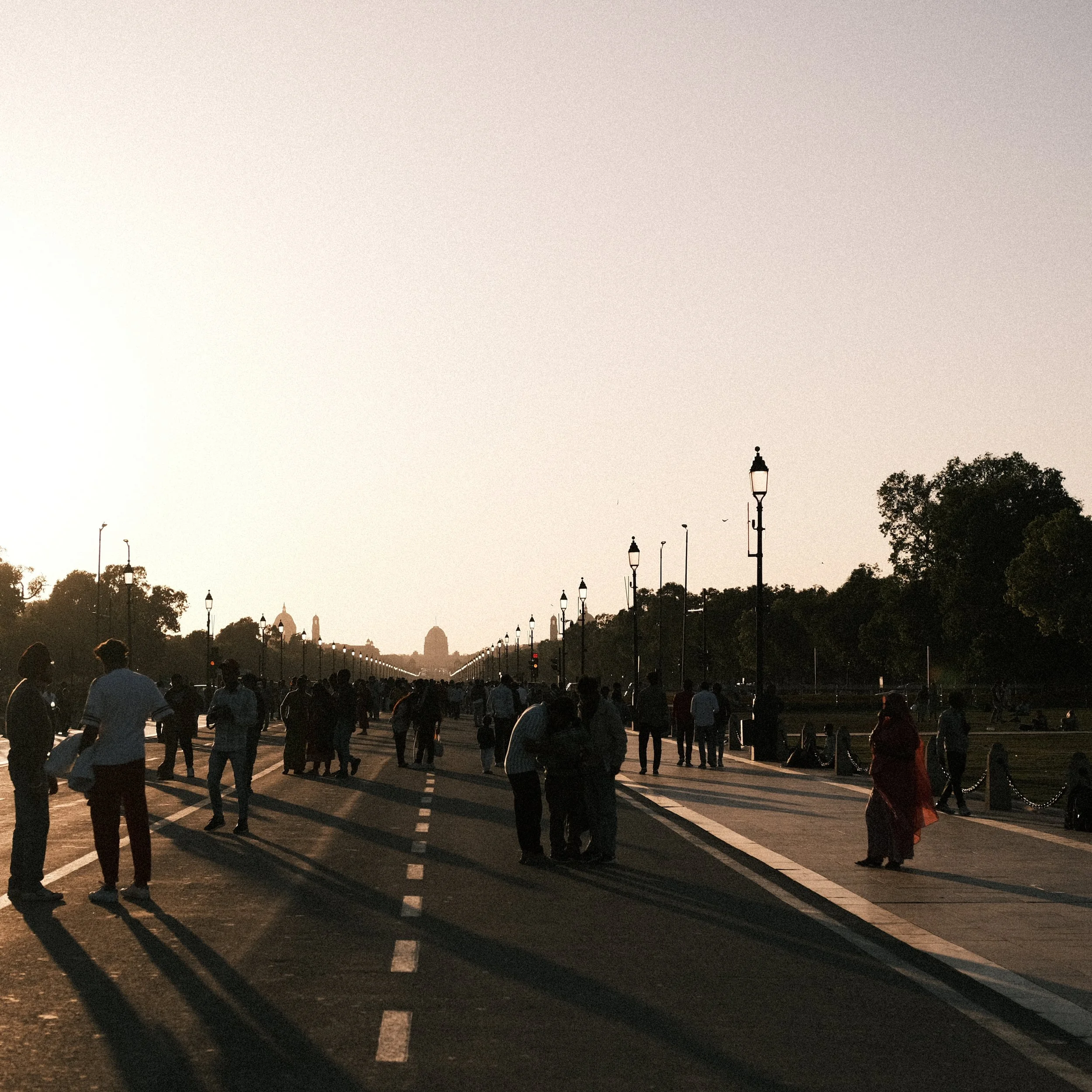 Anochecer en Nueva Delhi.