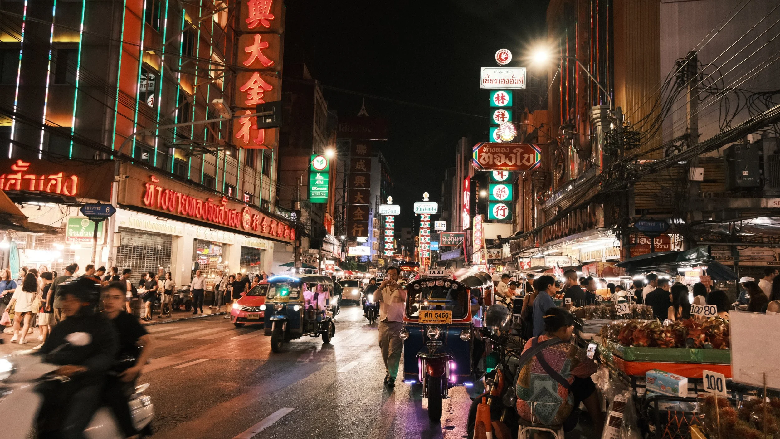Barrio Chino en Bangkok de noche