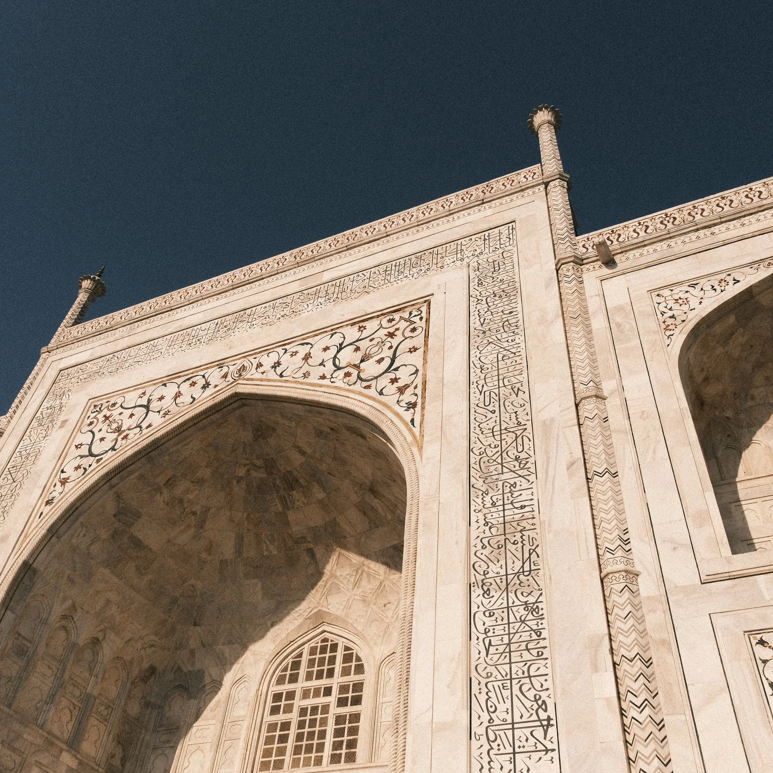 Pared del mausoleo del Taj Mahal