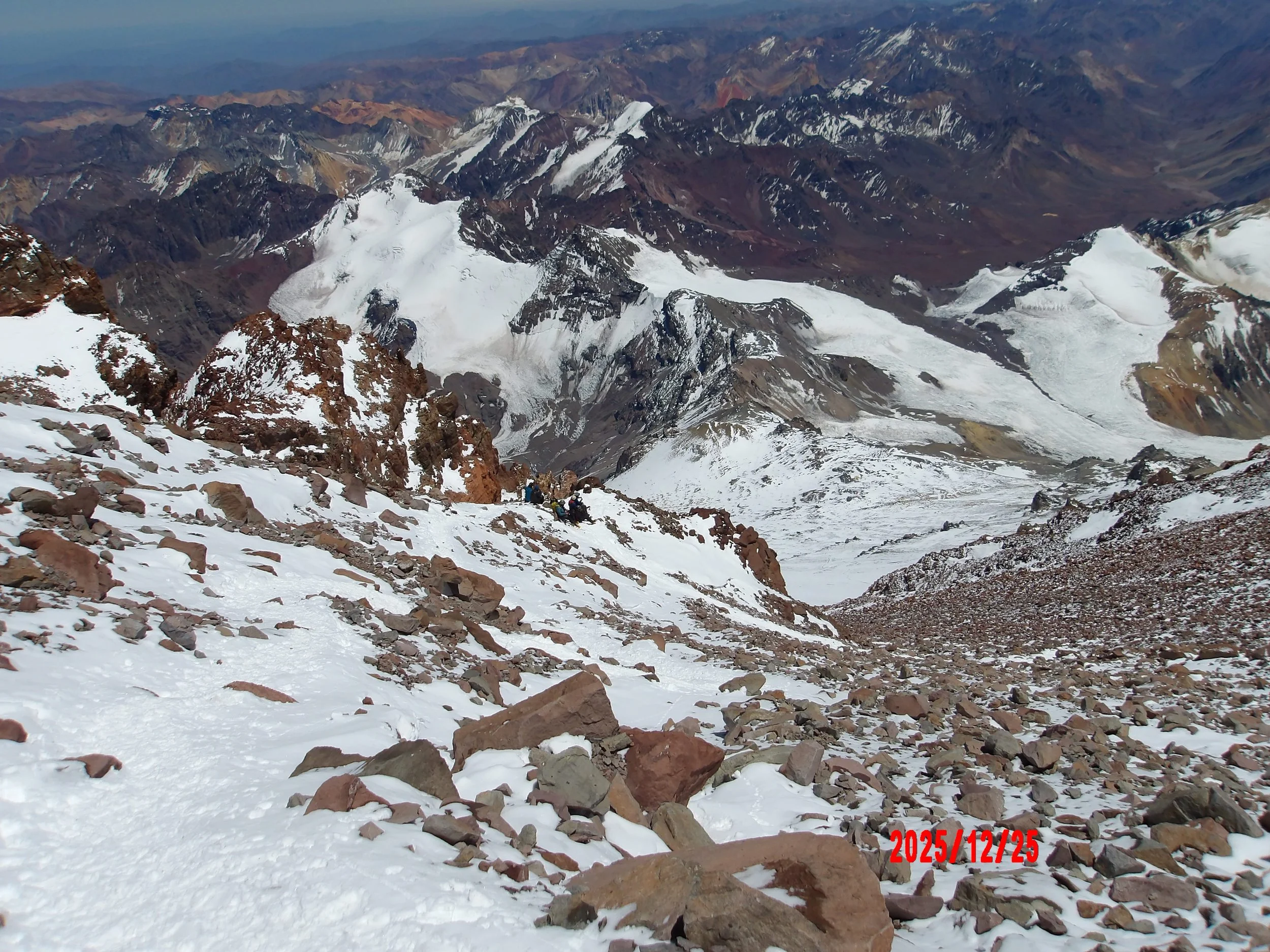 Foto cerca a la cumbre del Aconcagua.
