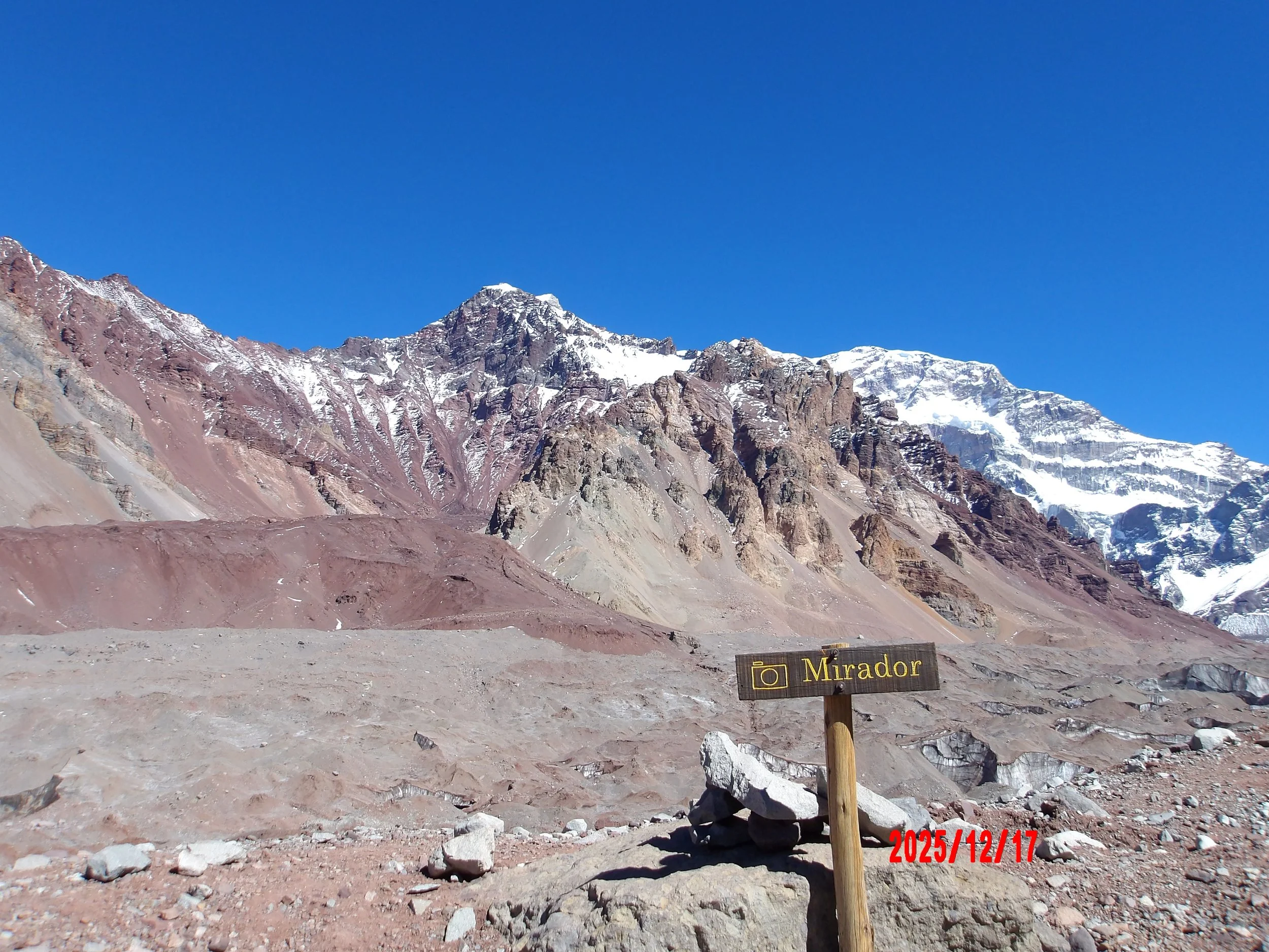 Mirador camino a Plaza Francia en el Aconcagua