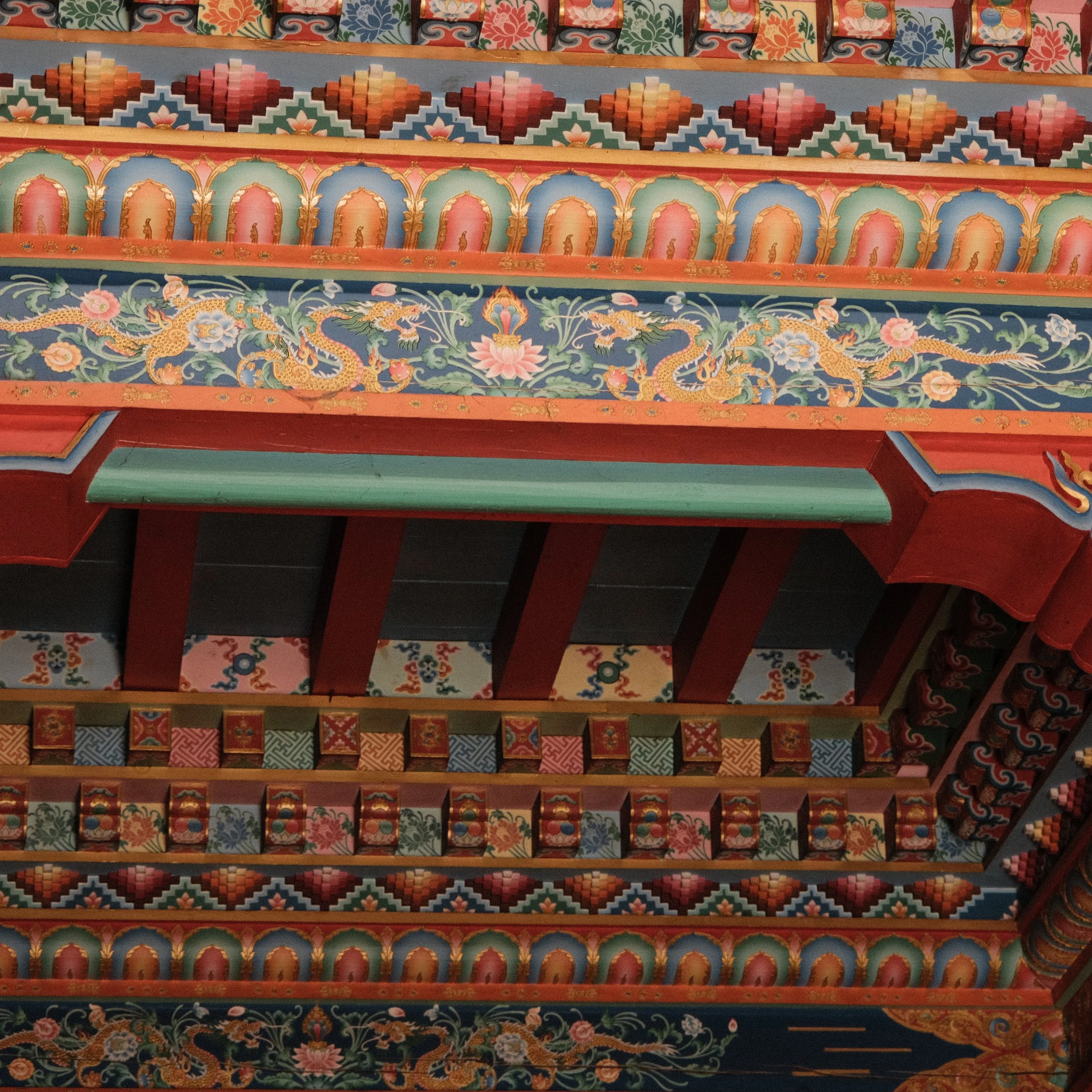 Techo de un templo budista en Nepal.