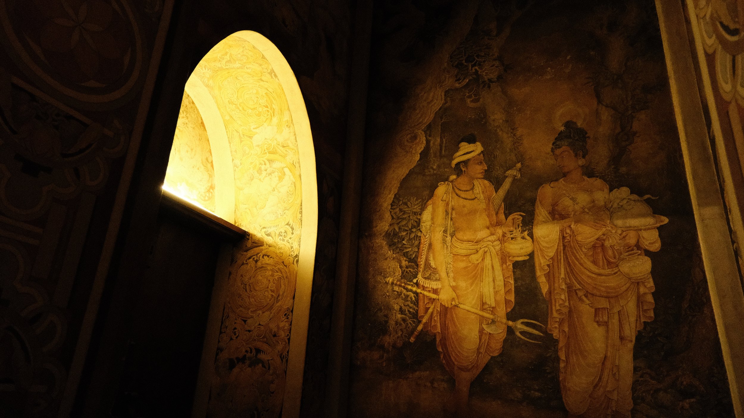 Mural en templo en Sri Lanka