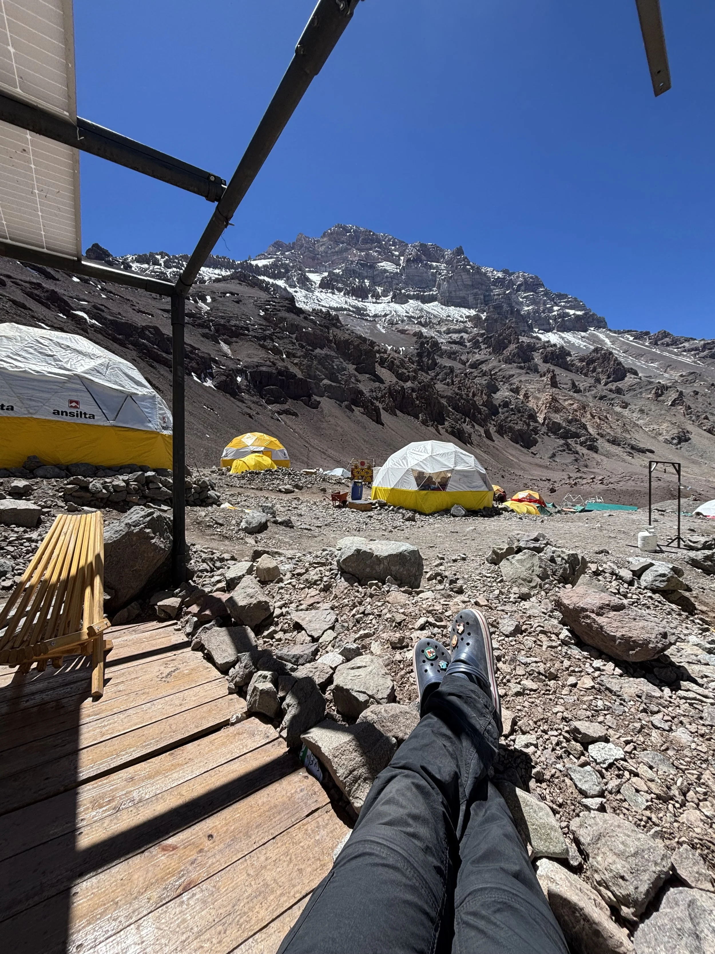 Campamento Plaza de Mulas, descanso.