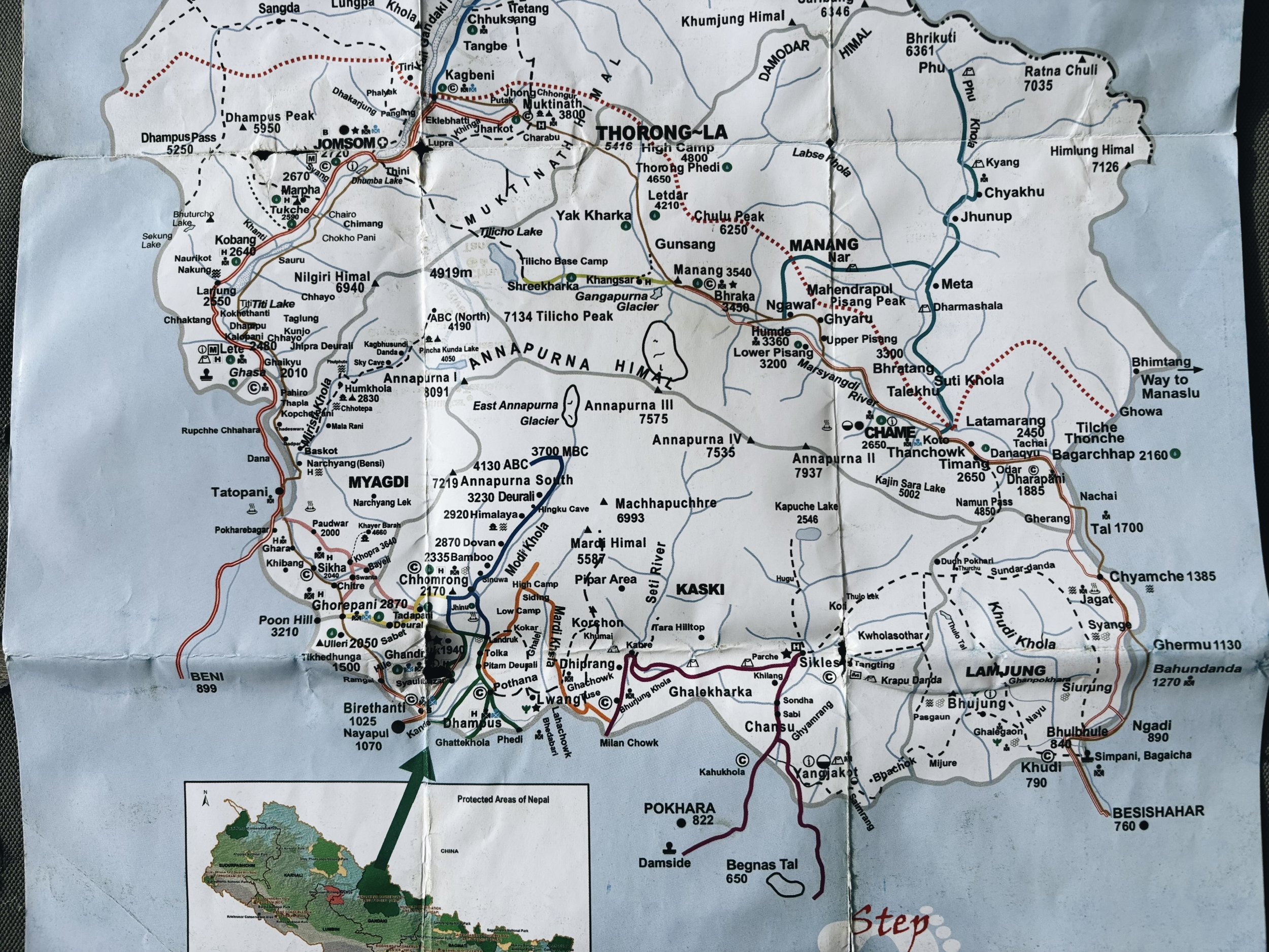 Mapa del circuito de Annapurna