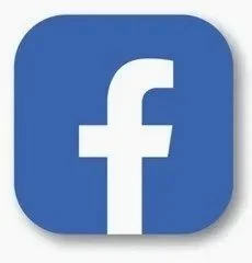 Facebook app icon with a white lowercase 'f' on a blue background