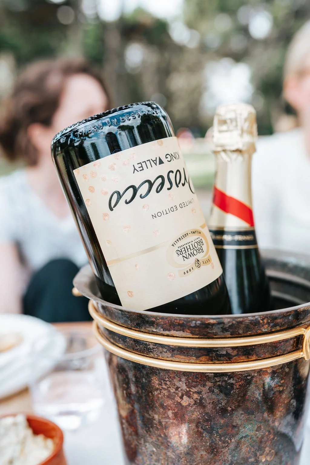 Luxury picnic experience in Melbourne featuring chilled beverages, elegant styling, and a relaxed outdoor celebration setting.