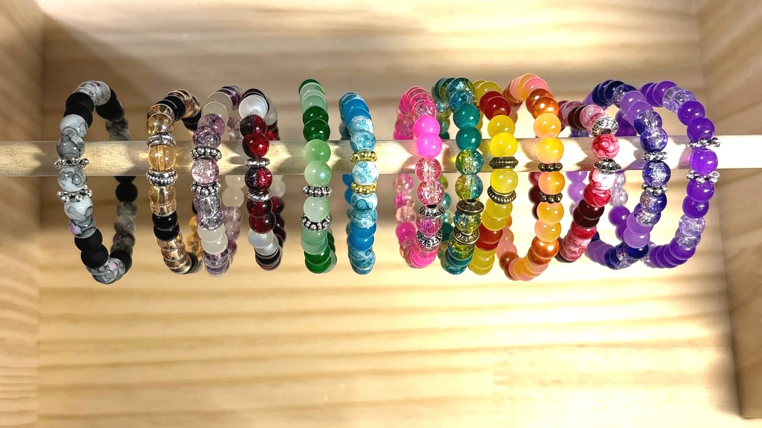 6mm glass beads in various colors
