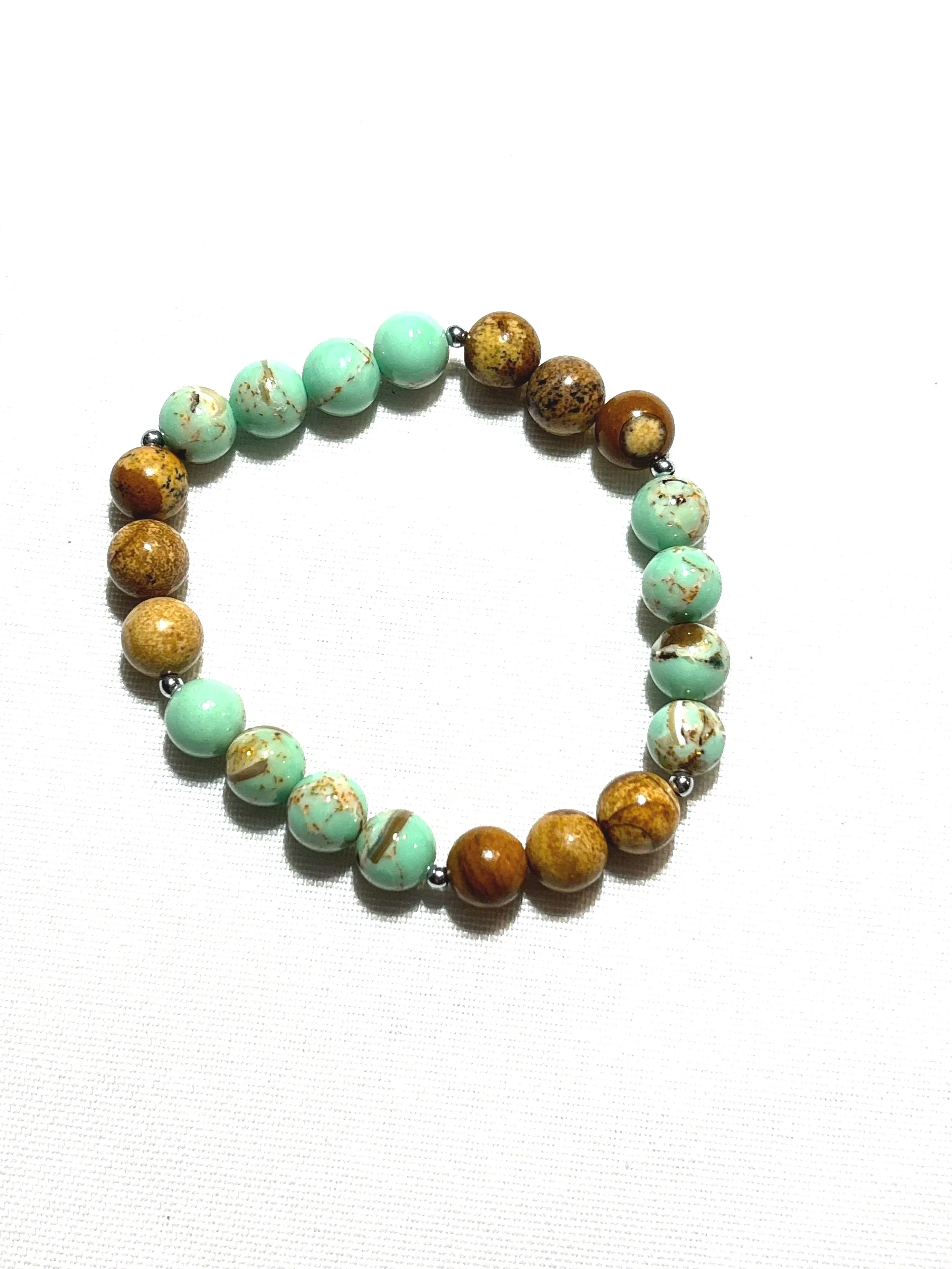 Stone and gold turquoise bracelet